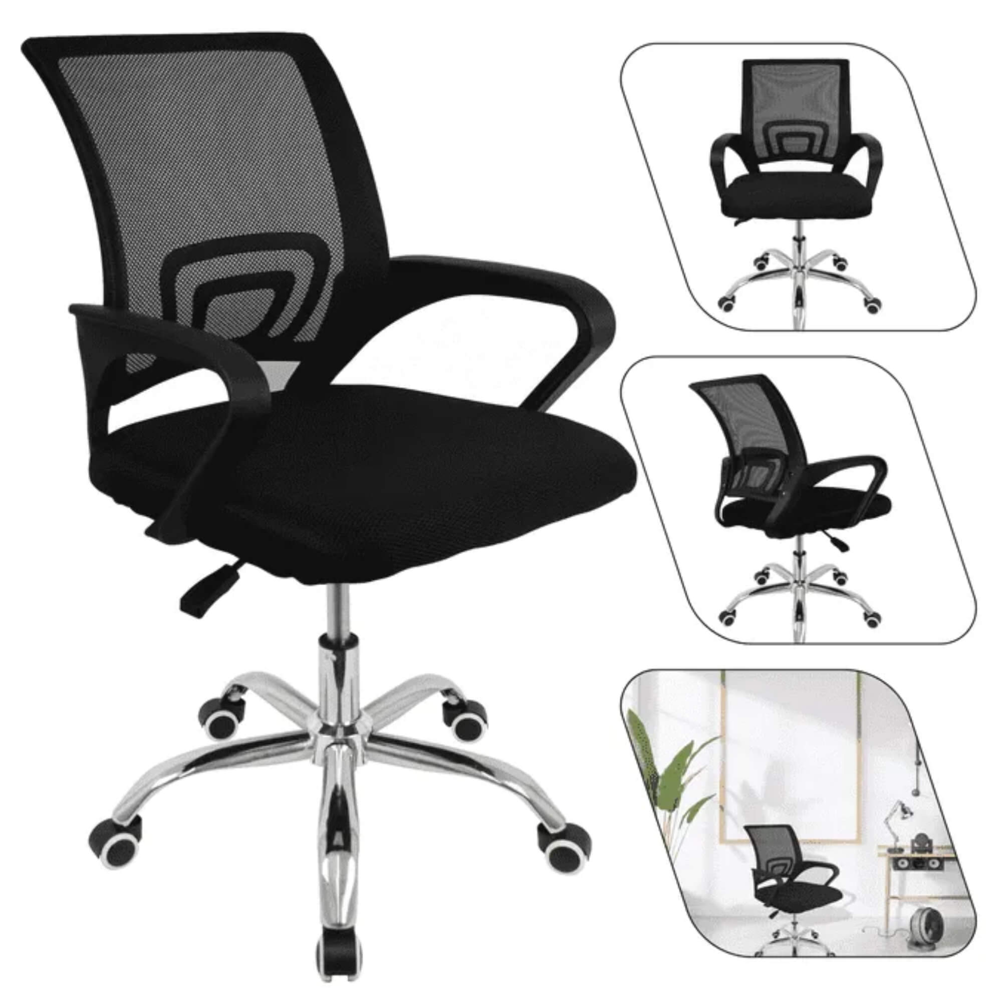 Cadeira de Escritório Giratória Office Arco Preta Conthey Evolux - N2232356