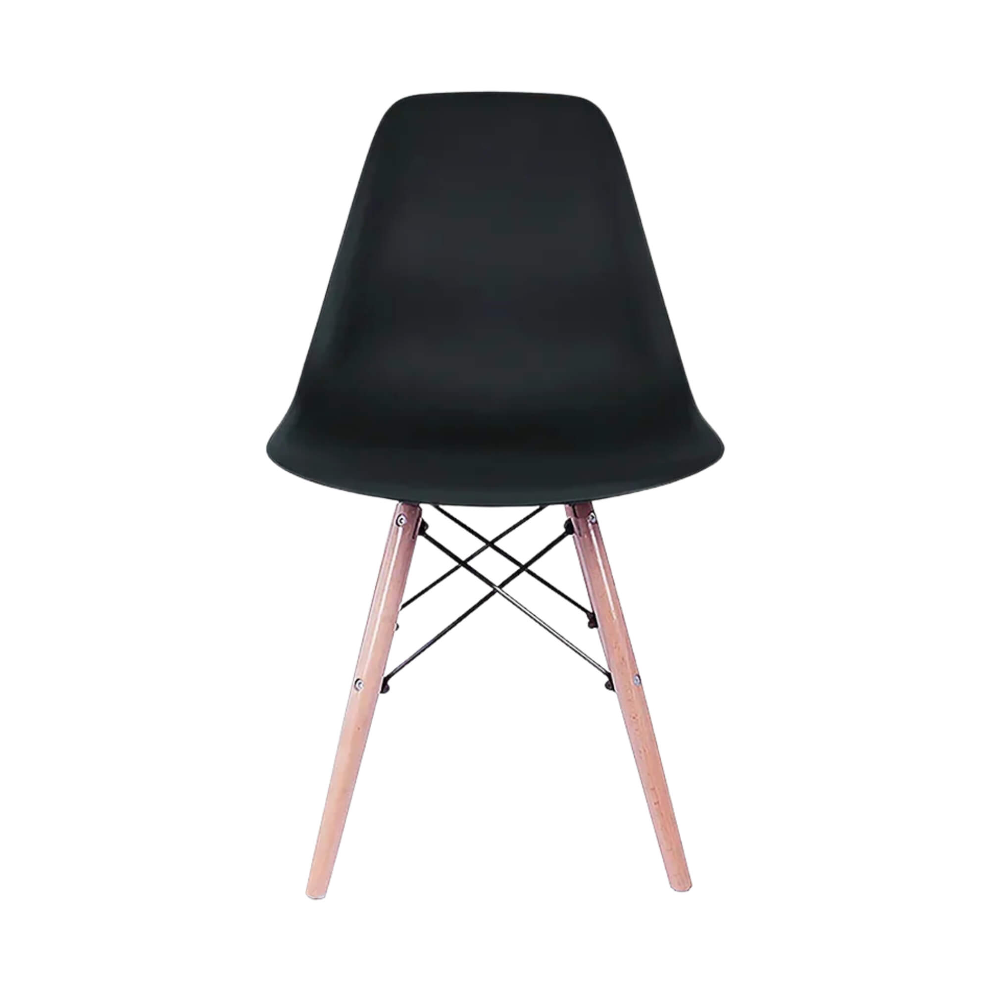 Cadeira Eiffel Eames com Base Madeira Reforçada Preto Conthey Evolux - N1905941B