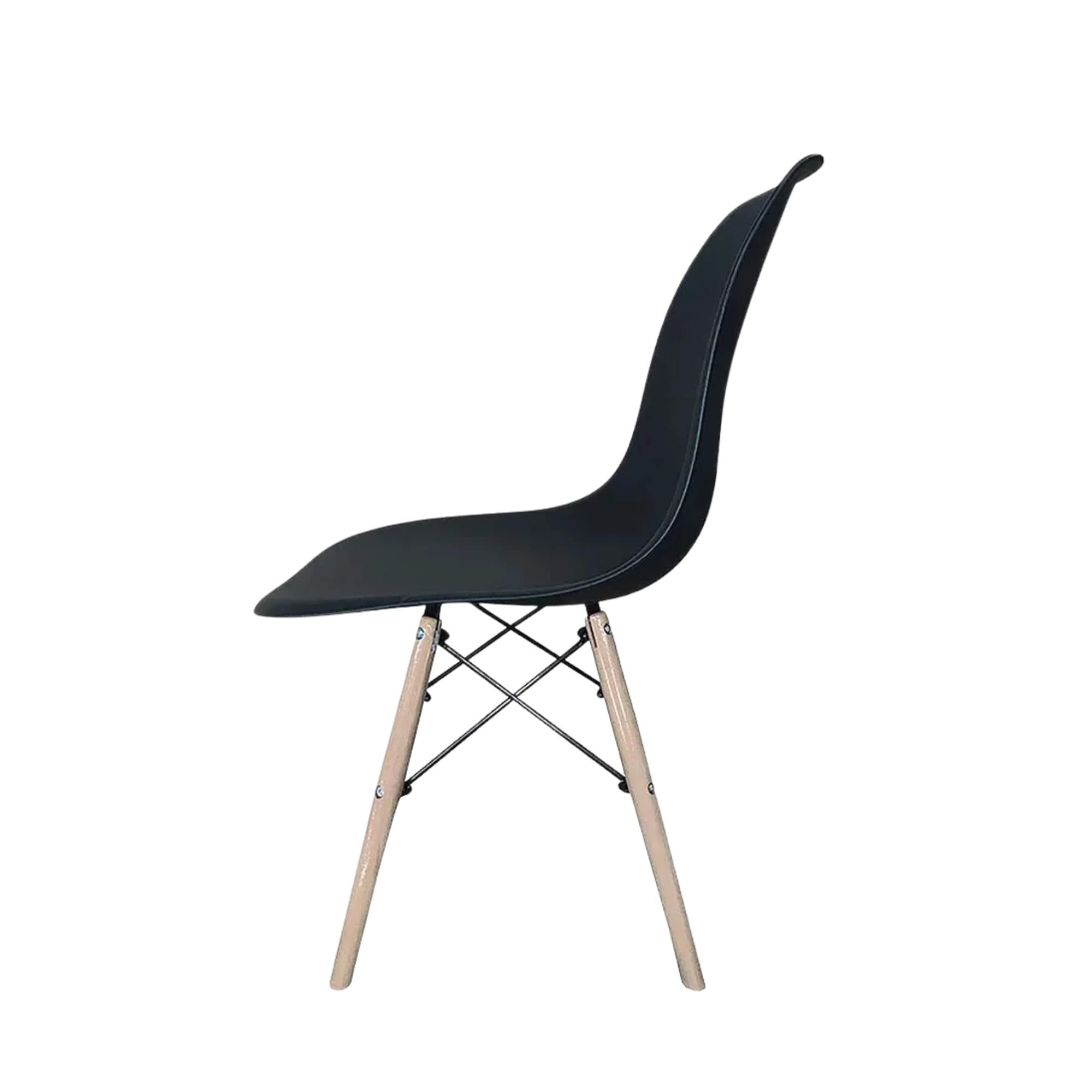 Cadeira Eiffel Eames com Base Madeira Reforçada Preto Conthey Evolux - N1905941B