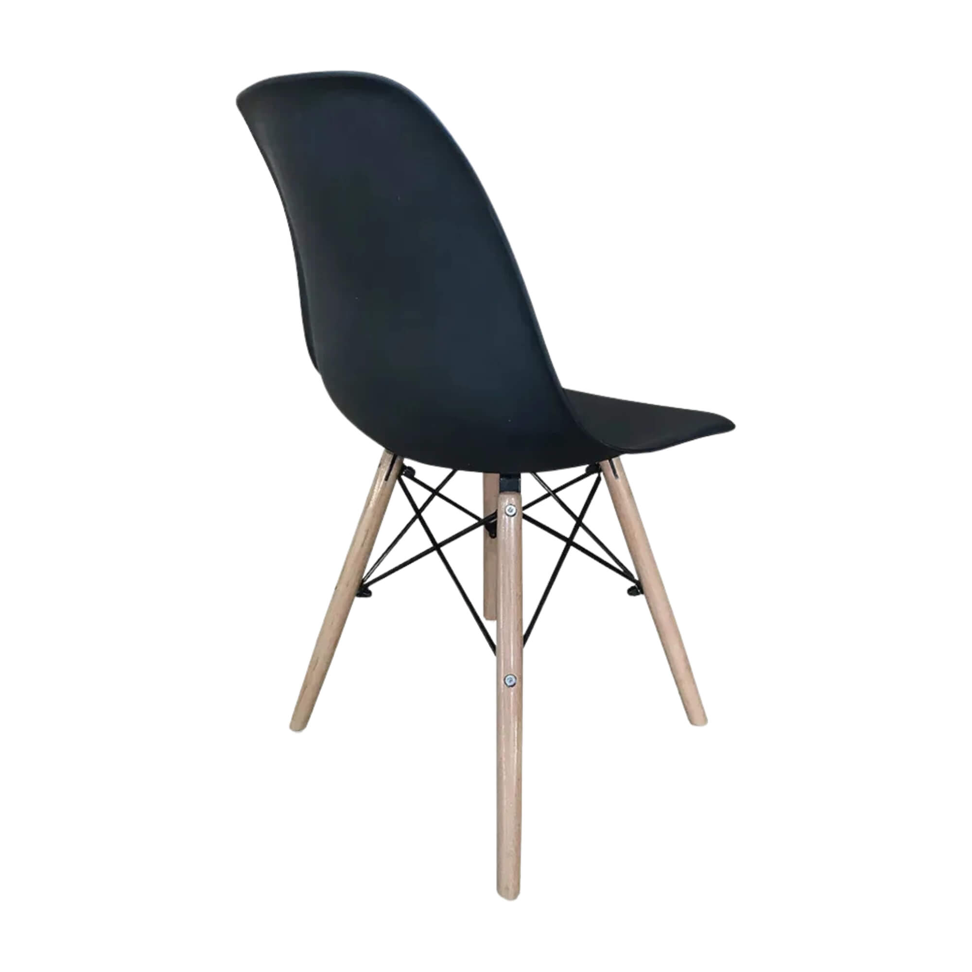 Cadeira Eiffel Eames com Base Madeira Reforçada Preto Conthey Evolux - N1905941B