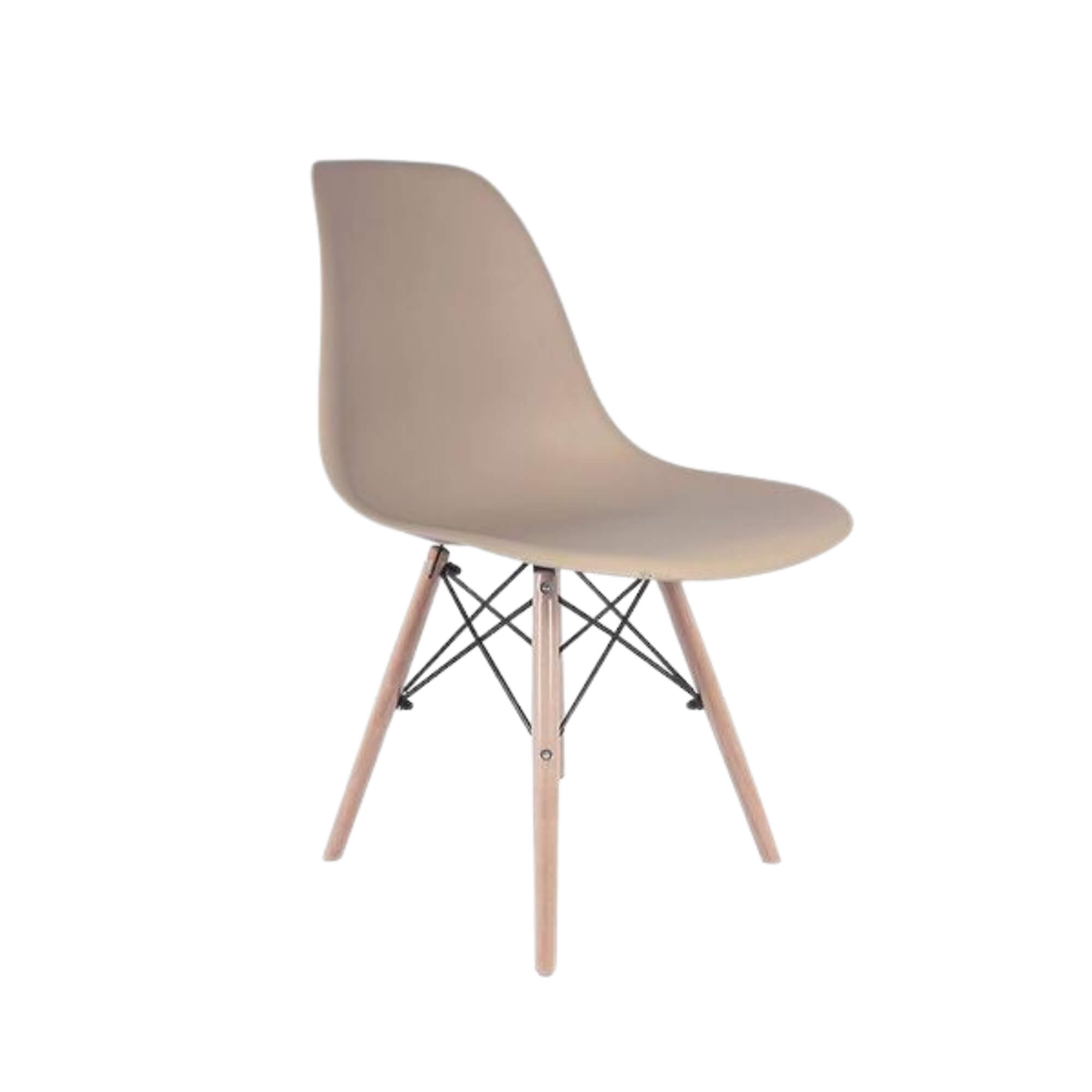 Cadeira Eiffel Eames com Base Madeira Reforçada Nude Conthey Evolux - N1905941D