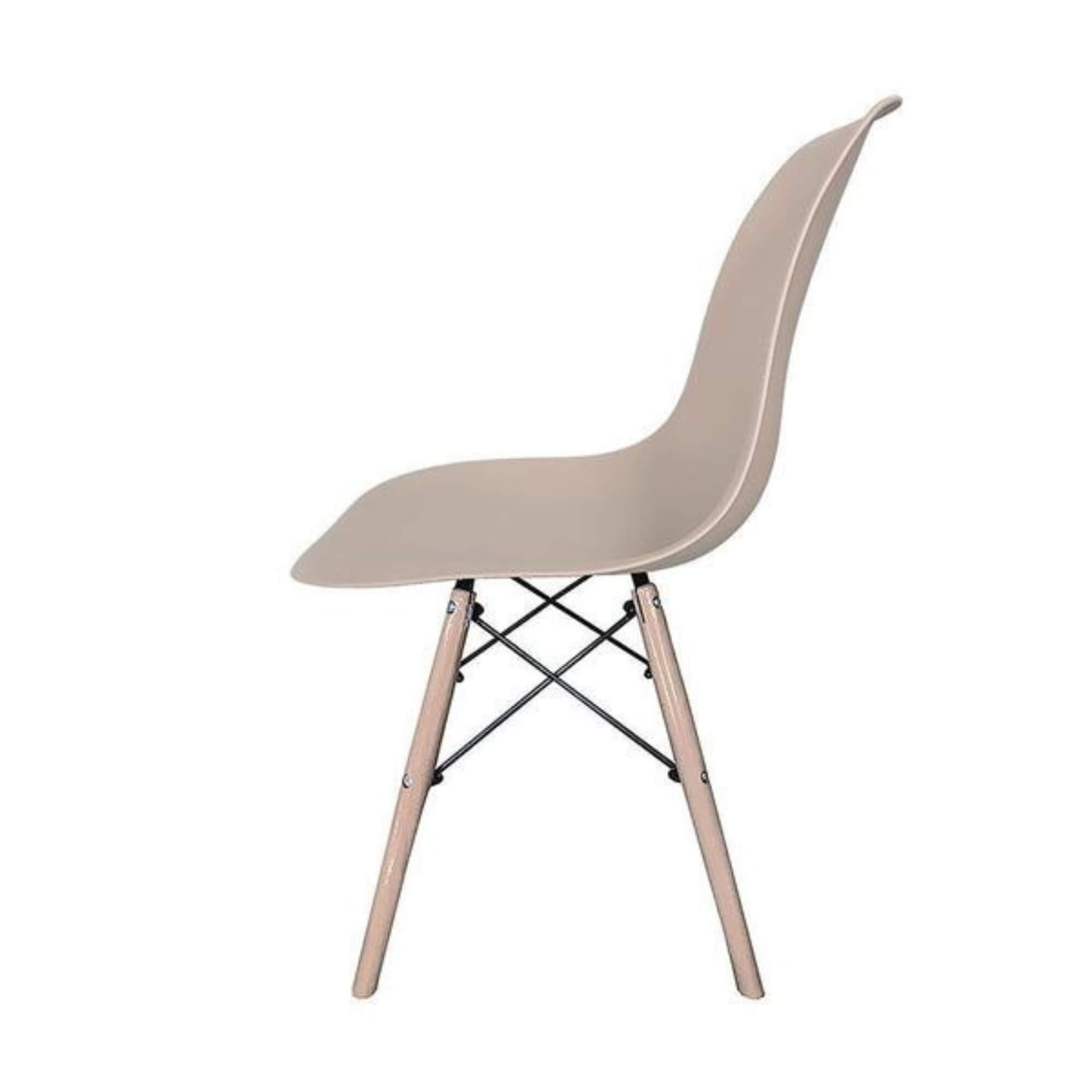 Cadeira Eiffel Eames com Base Madeira Reforçada Nude Conthey Evolux - N1905941D