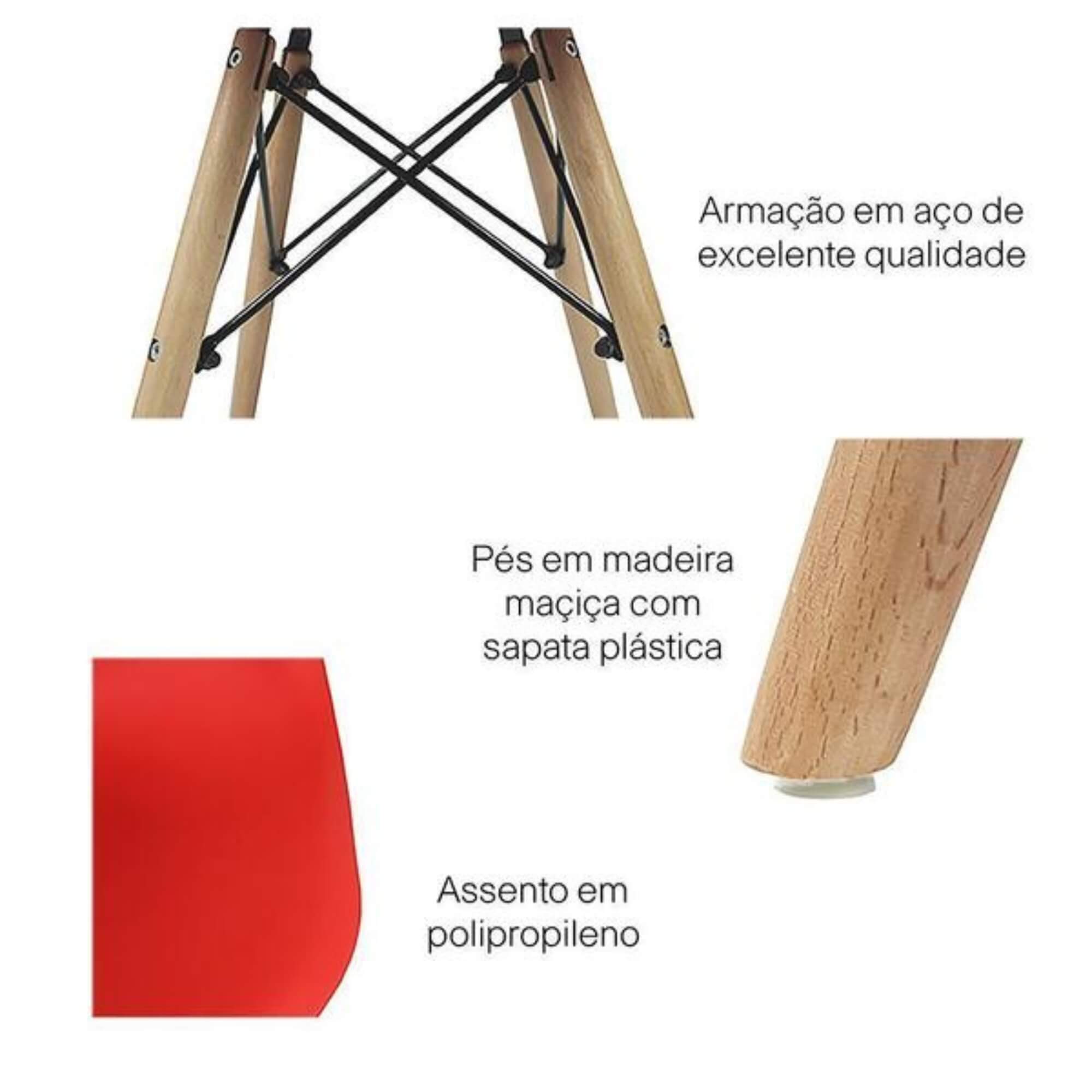 Cadeira Eiffel Eames com Base Madeira Reforçada Nude Conthey Evolux - N1905941D