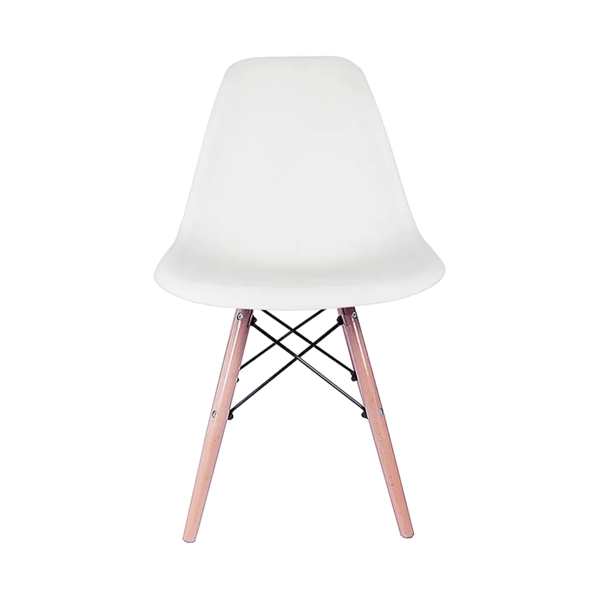 Cadeira Eiffel Eames com Base Madeira Reforçada Branca Conthey Evolux - 	N1905941A