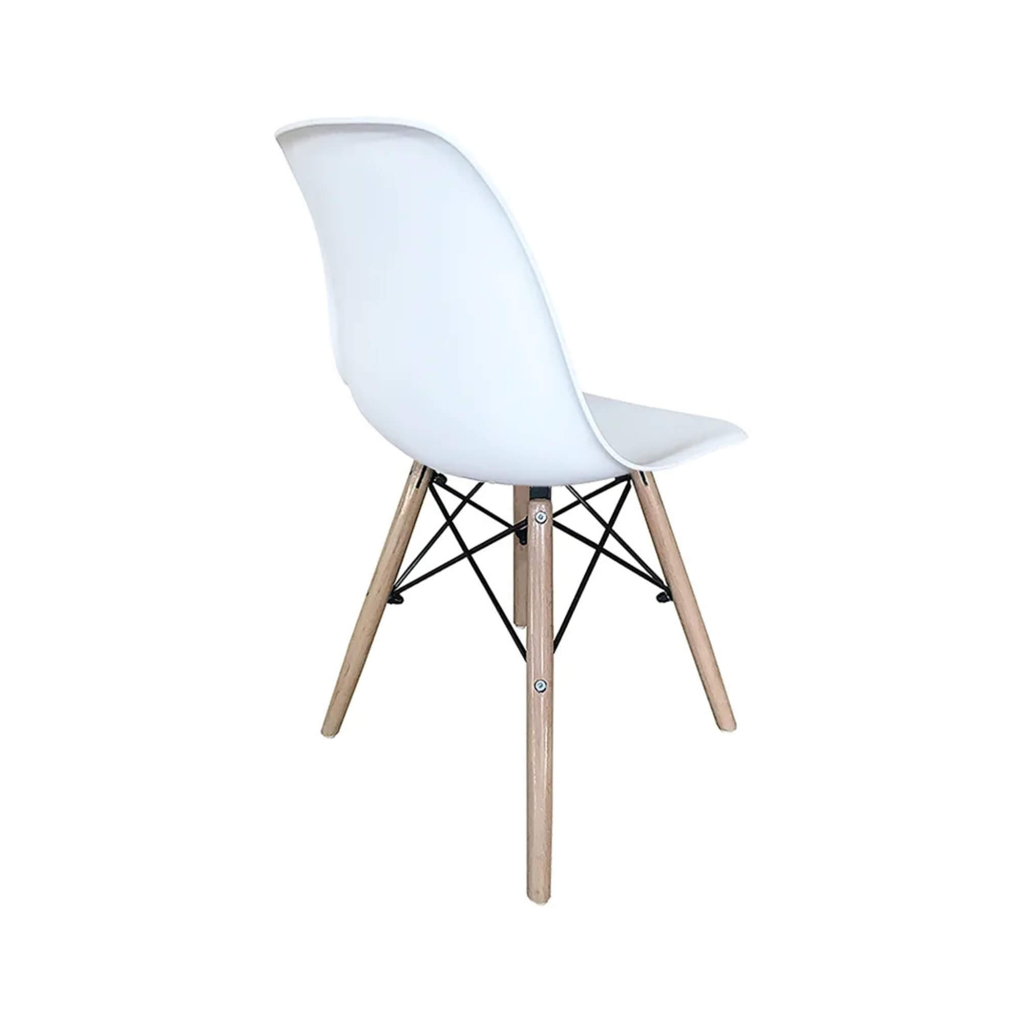 Cadeira Eiffel Eames com Base Madeira Reforçada Branca Conthey Evolux - 	N1905941A