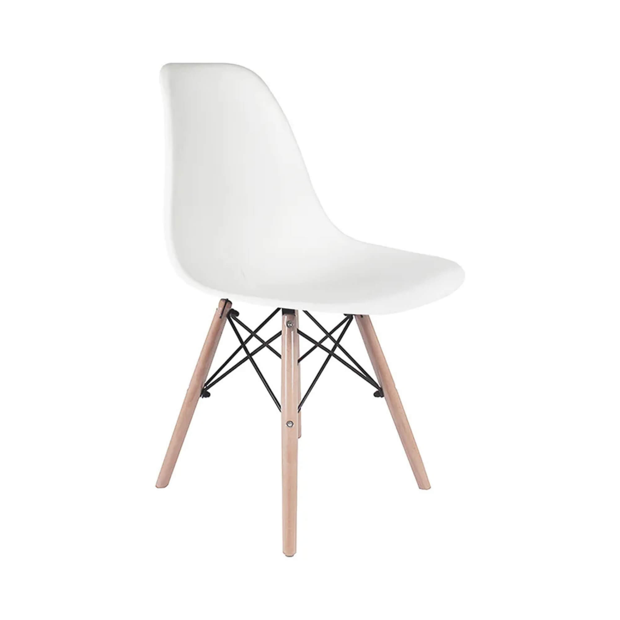 Cadeira Eiffel Eames com Base Madeira Reforçada Branca Conthey Evolux - 	N1905941A
