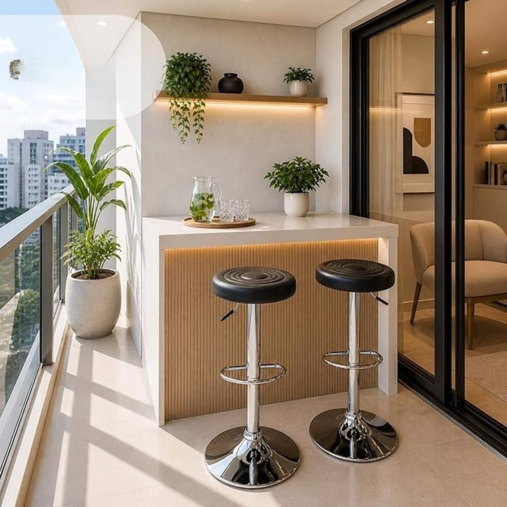 Banqueta Bistro Mocho Zenith Giratória cor Preta Conthey Evolux - N253039546
