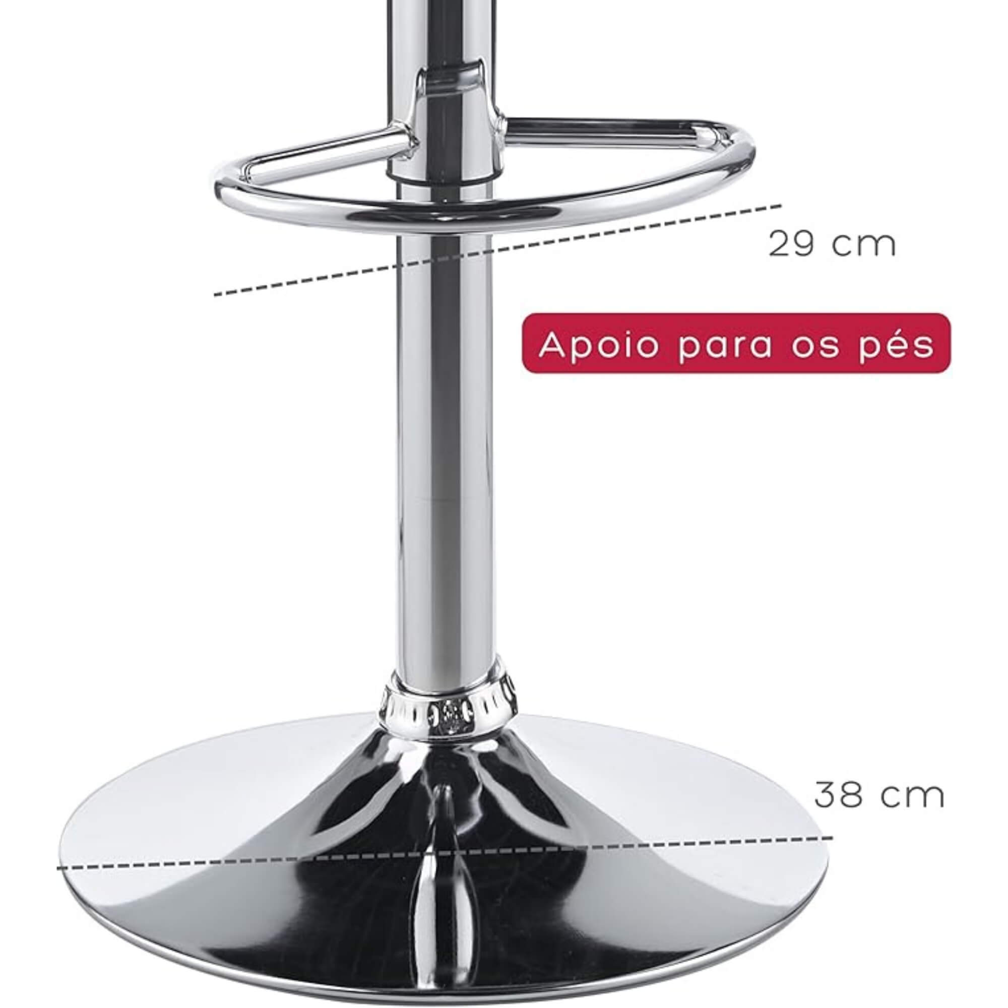 Banqueta Bistro Mocho Zenith Giratória cor Preta Conthey Evolux - N253039546