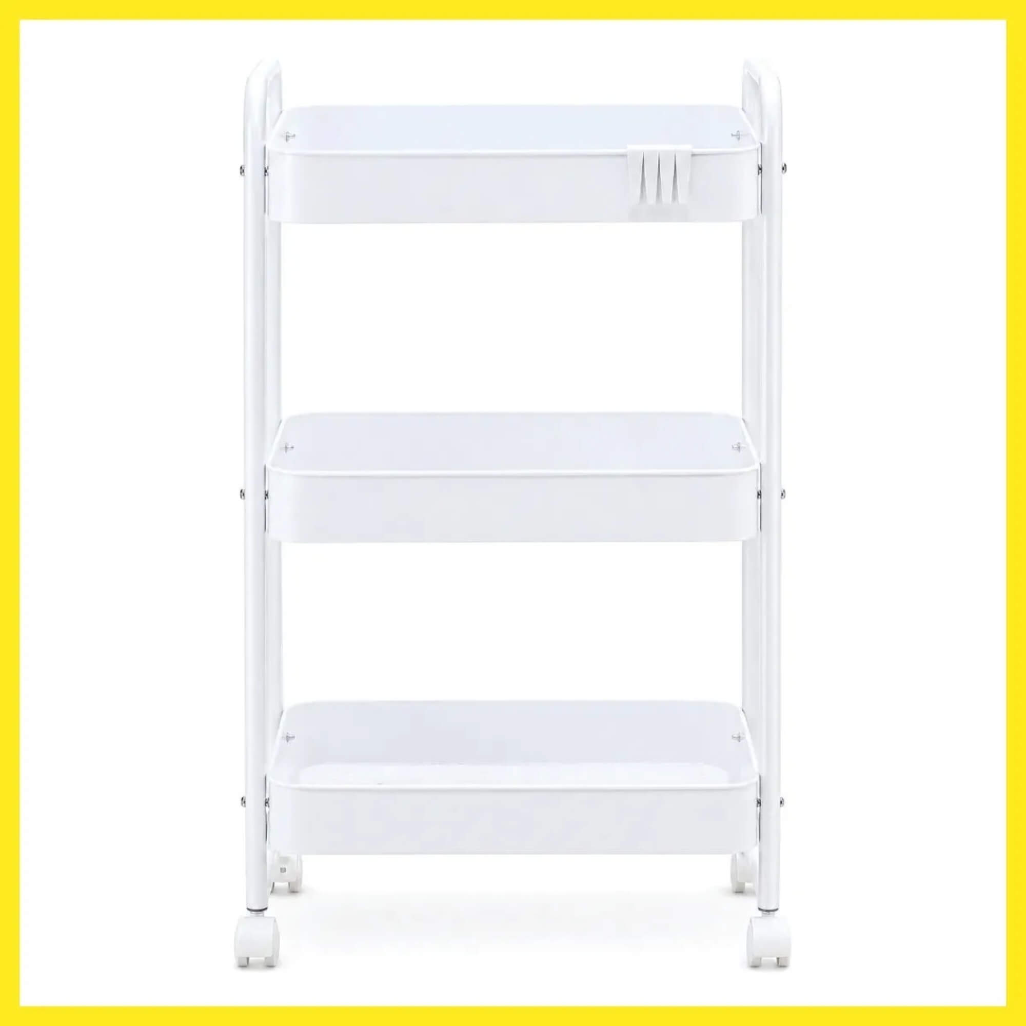 Carrinho Organizador Multiuso Gala 3 Prateleiras Metal Branco Conthey Evolux - N035173A
