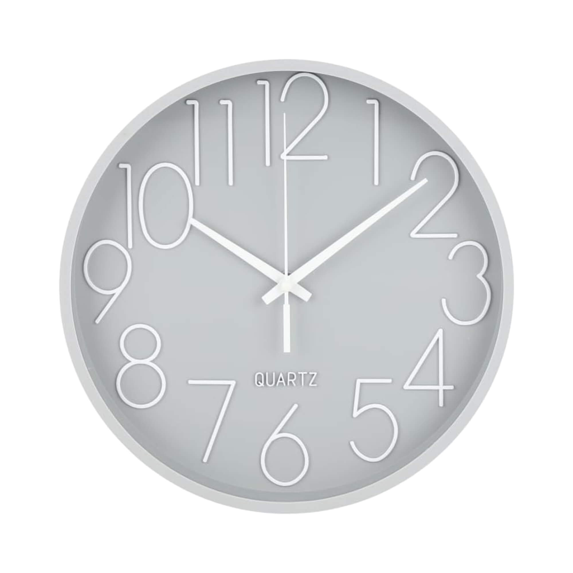 Relógio de Parede 24cm Cinza com Números Brancos Conthey Evolux - N24303593