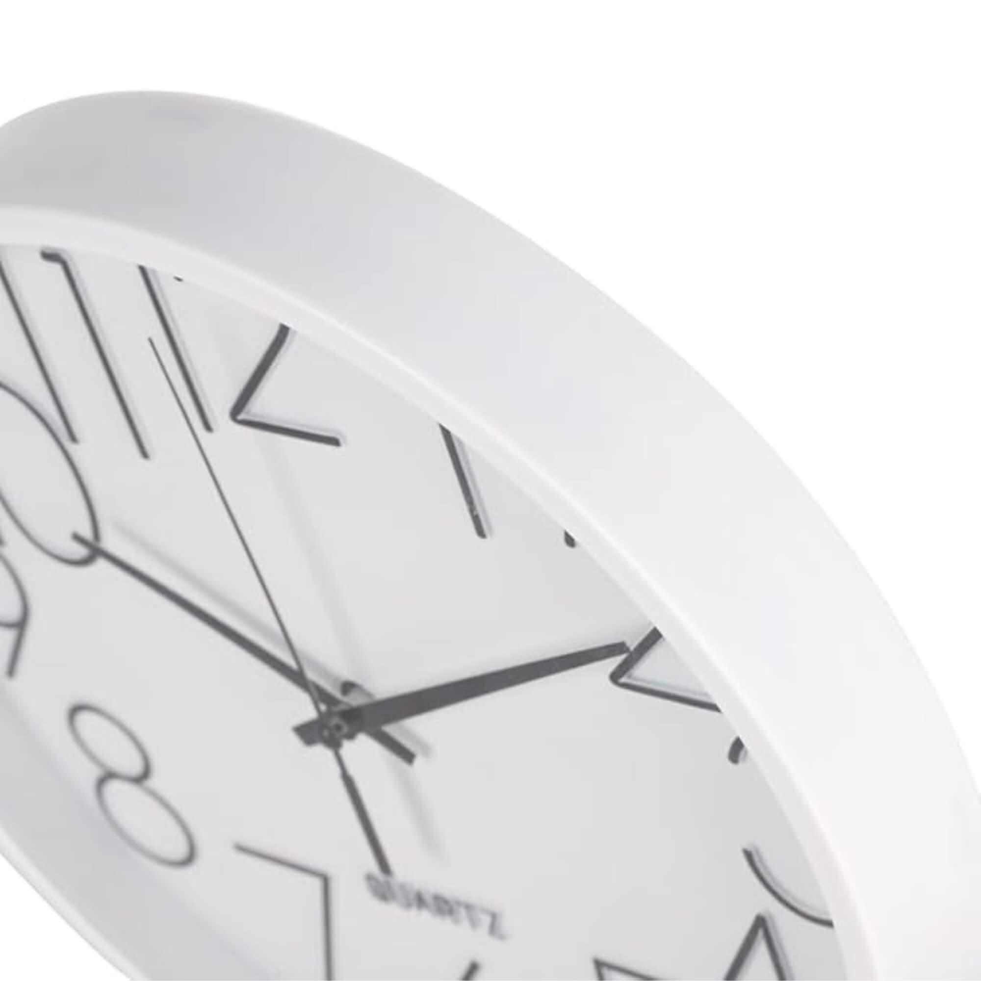 Relógio de Parede 24cm na Cor Branca com Números Pretos Conthey Evolux - N24303594