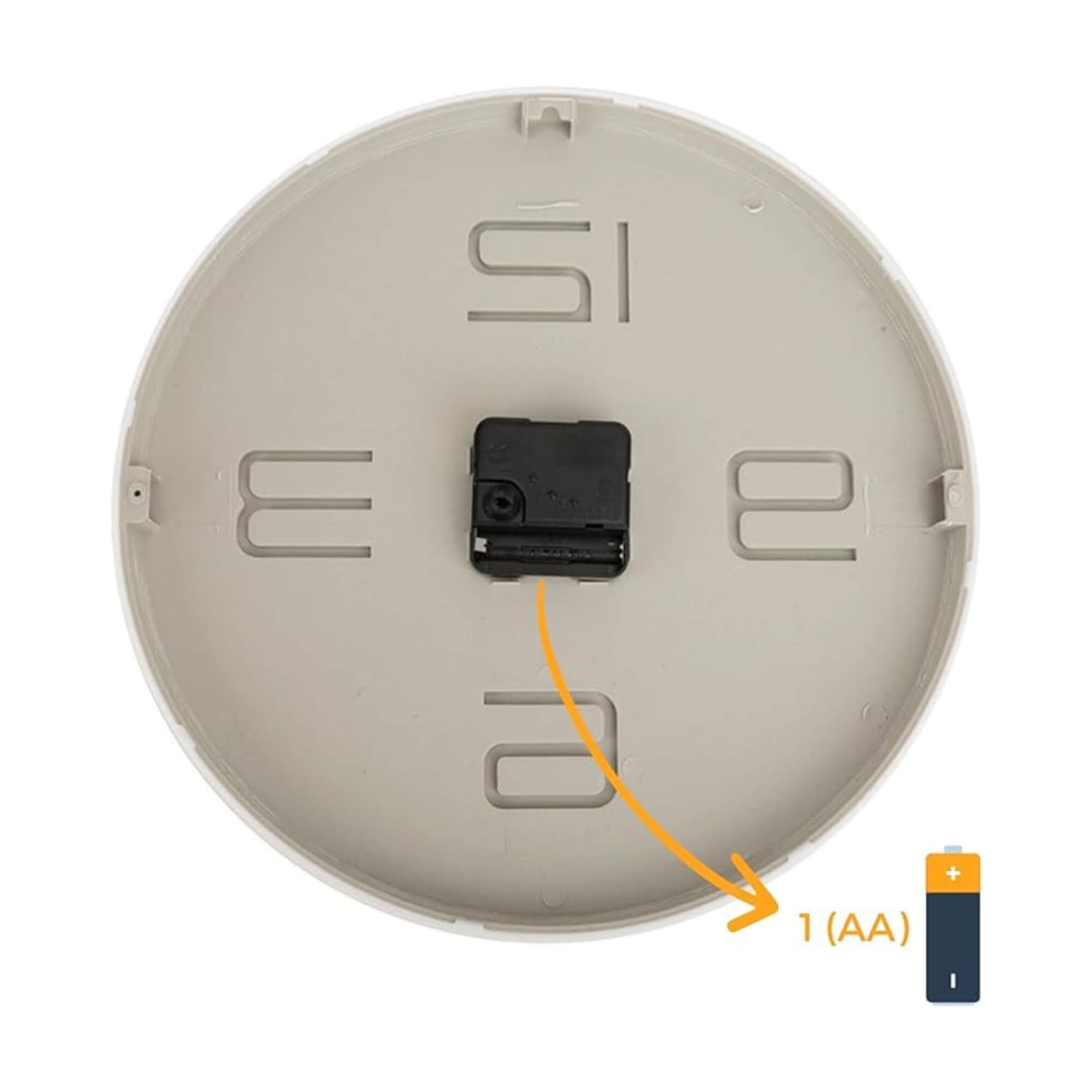 Relógio de Parede 29 cm Branco com Números Pretos Conthey Evolux - N2303654