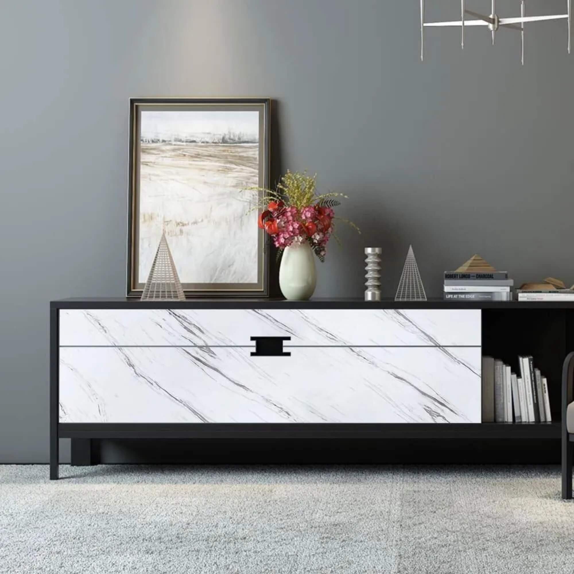 Papel Autoadesivo PVC 45CM X 2M Mármore Carrara Conthey Evolux - N2202368