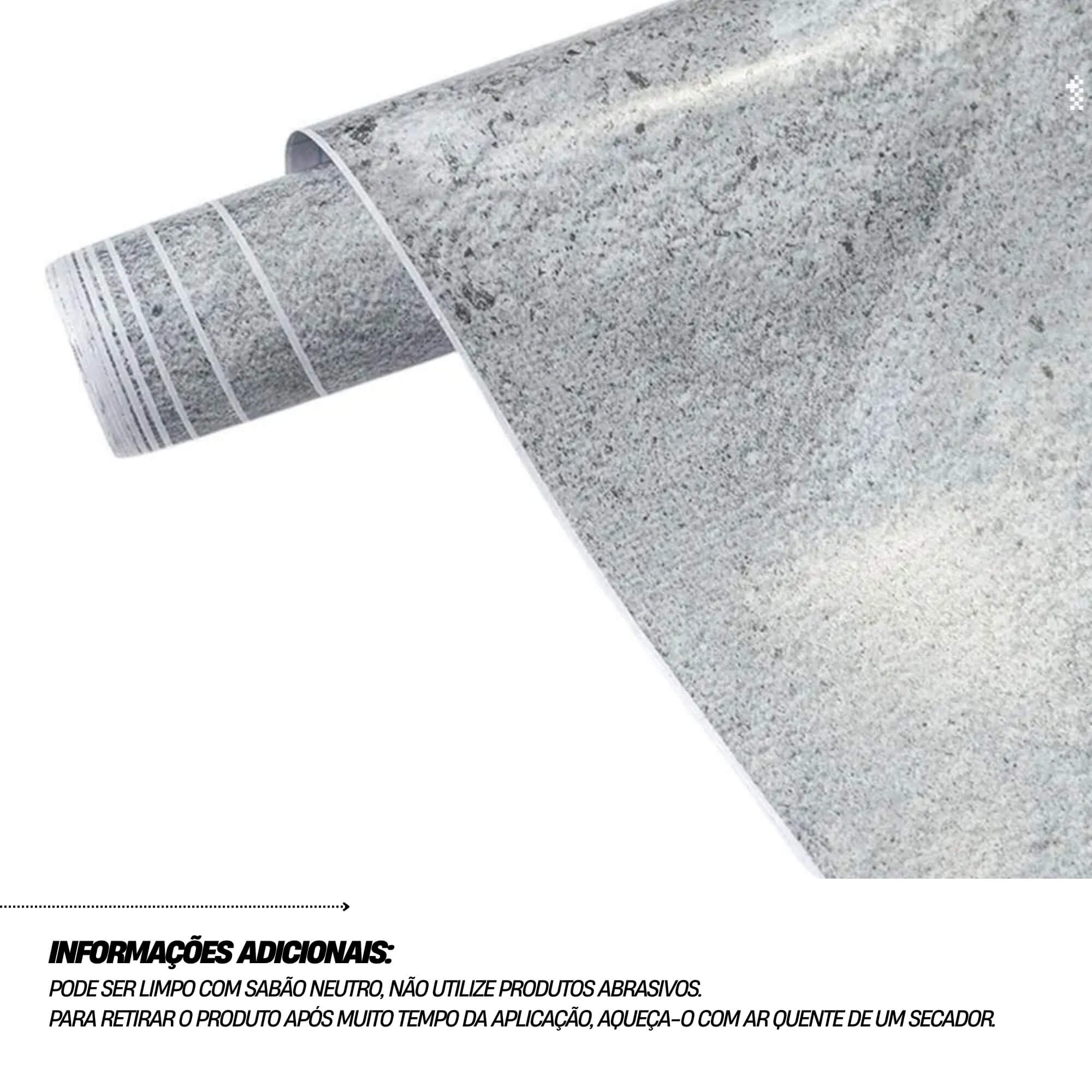 Papel Autoadesivo PVC 45CM X 2M Cimento Cinza Claro Conthey Evolux - N2202377