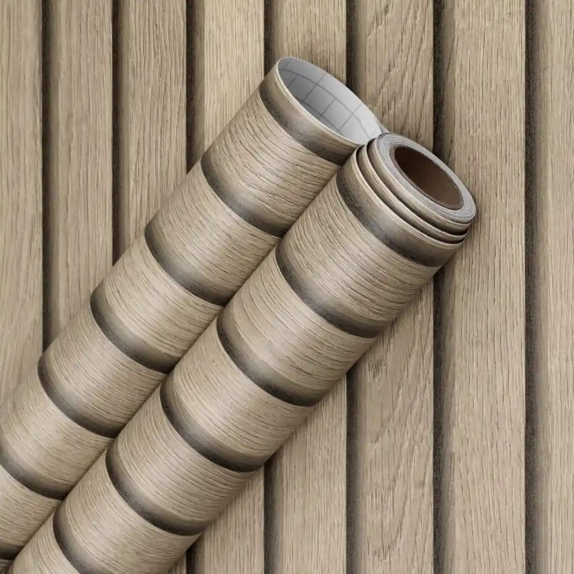 Adesivo Auto Colante Ripado Bege 45cm x 2m Conthey Evolux - N24035432