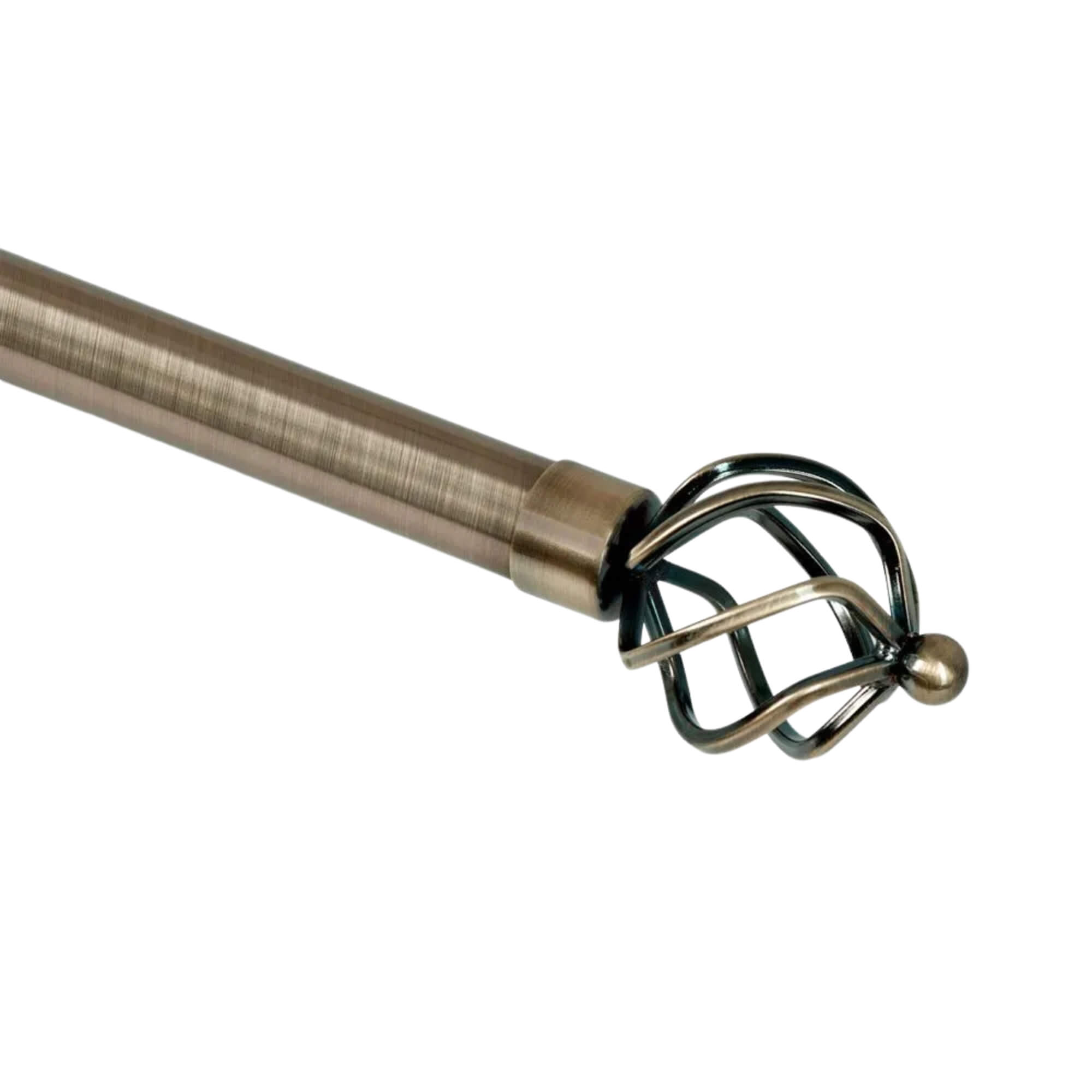 Kit Varão para Cortina Extensivo 1,20 a 2,10m Coroa Ouro Velho Conthey Evolux - D184580