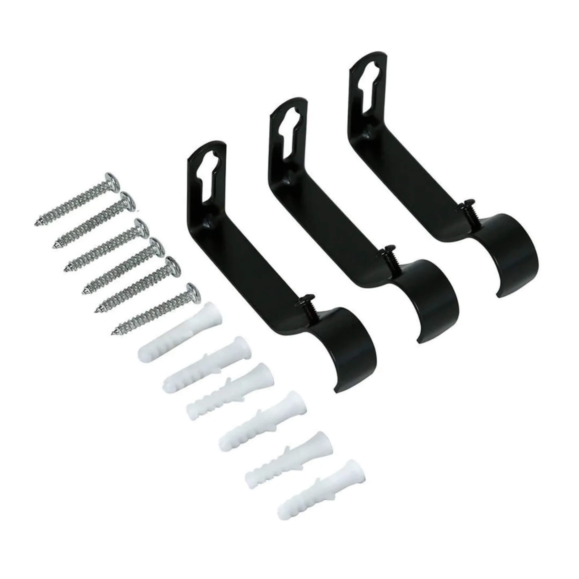Kit Varão para Cortina Extensivo 1,20x2,10M Coroa Preta Conthey Evolux - D184578