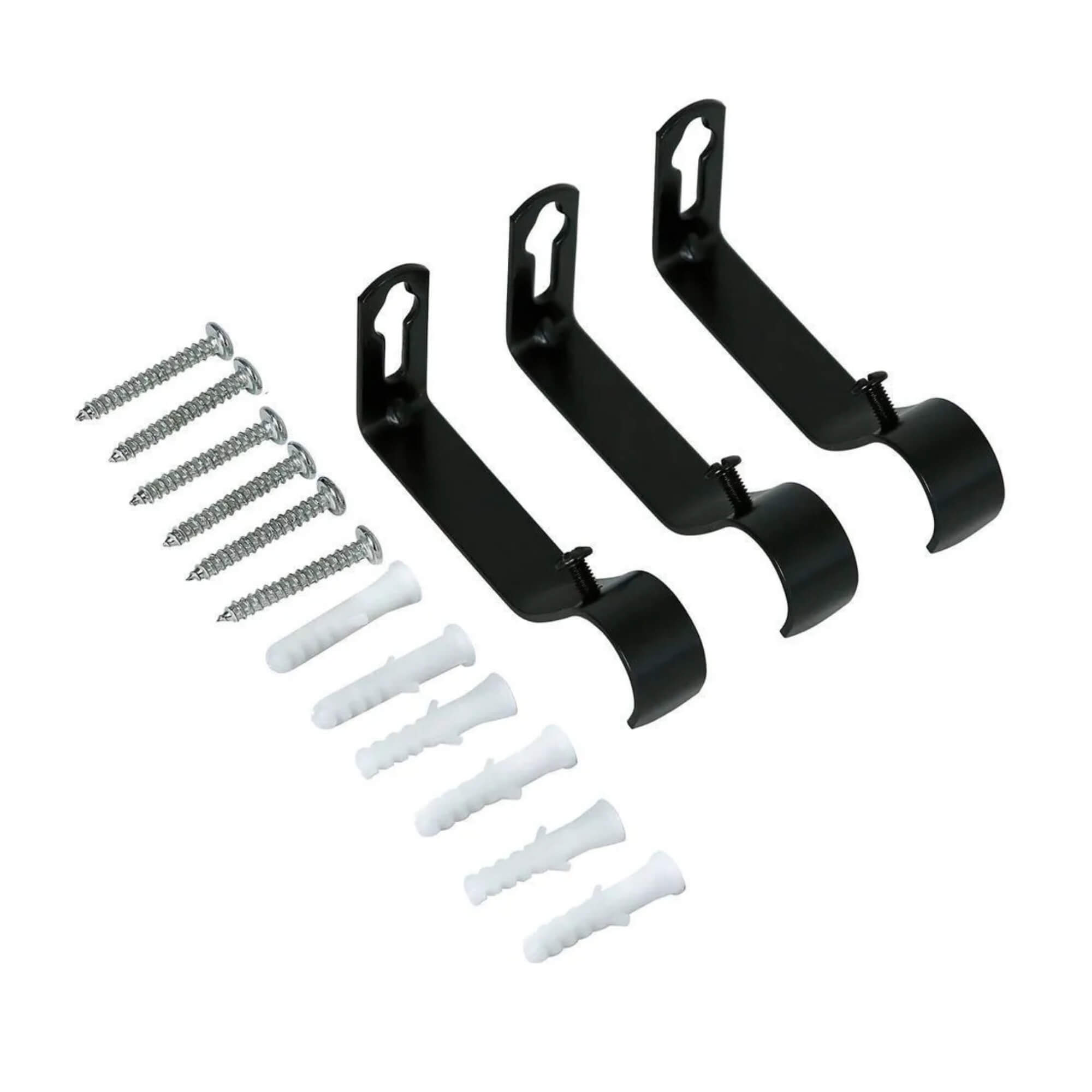 Kit Varão para Cortina Extensivo 1,60x3,0M Cilindro Preto Conthey Evolux - D184593