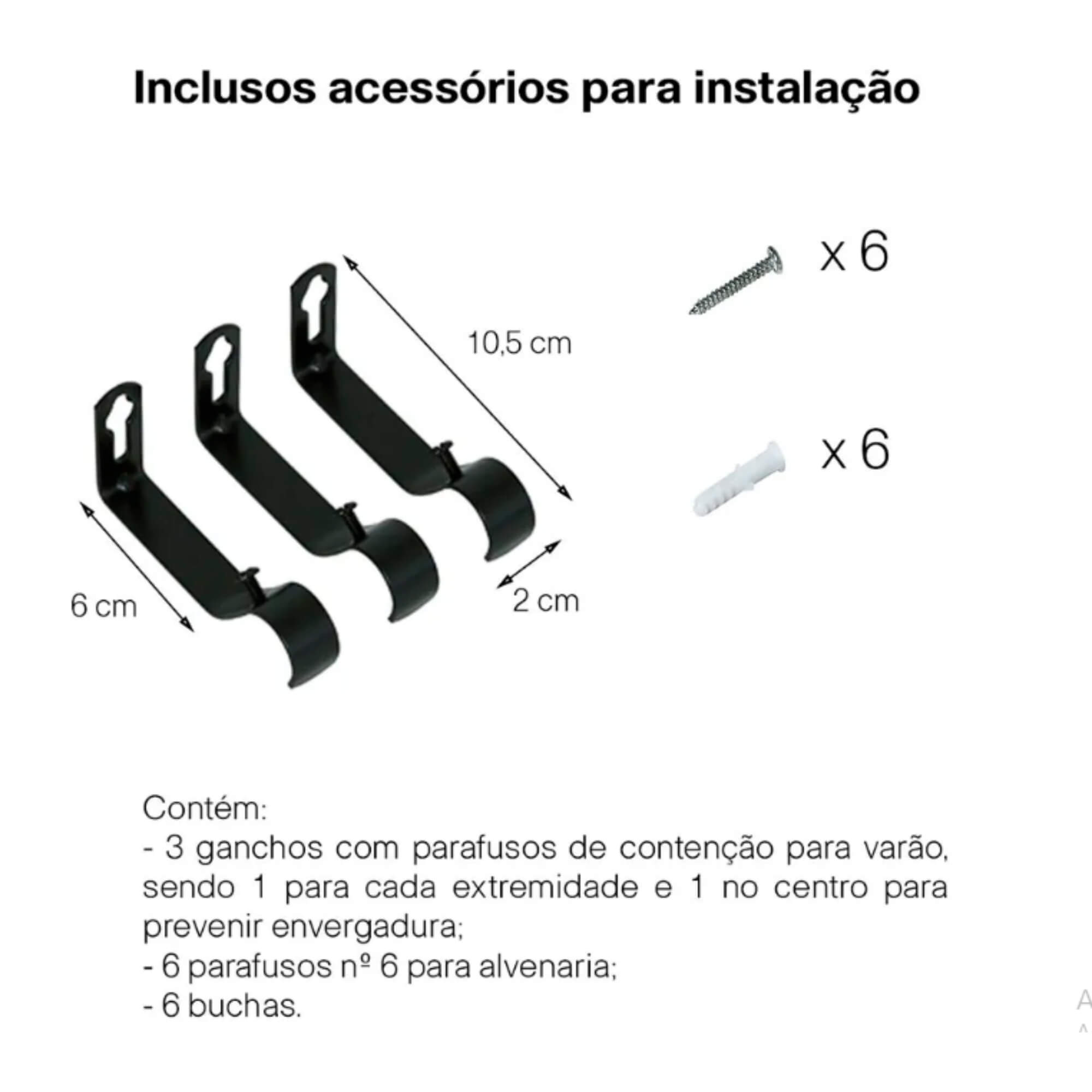 Kit Varão para Cortina Extensivo 1,20x2,10M Esfera Preta Conthey Evolux - D184581