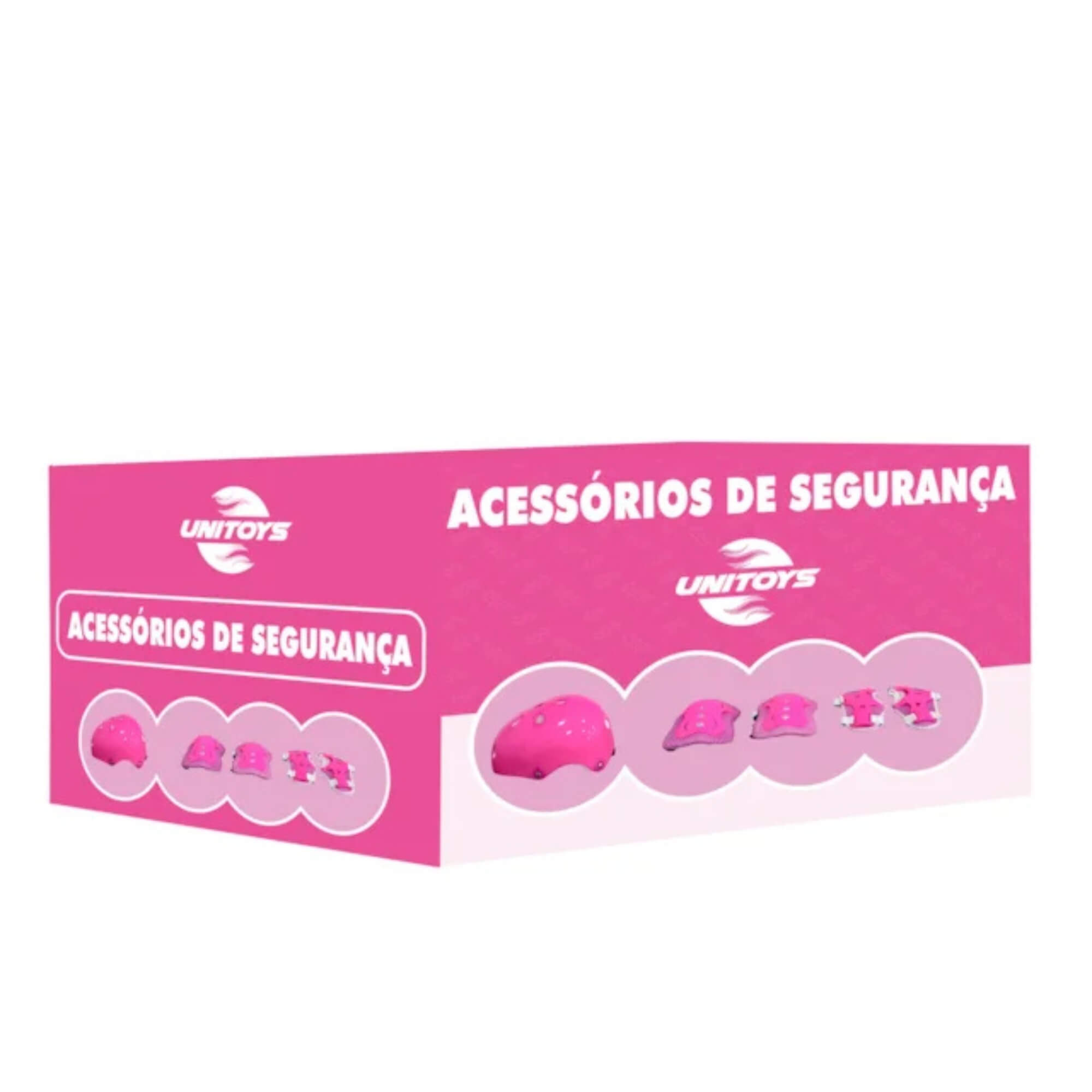 Kit Proteção Patins Skate Bicicleta Patinete Rosa Unitoys - 1639