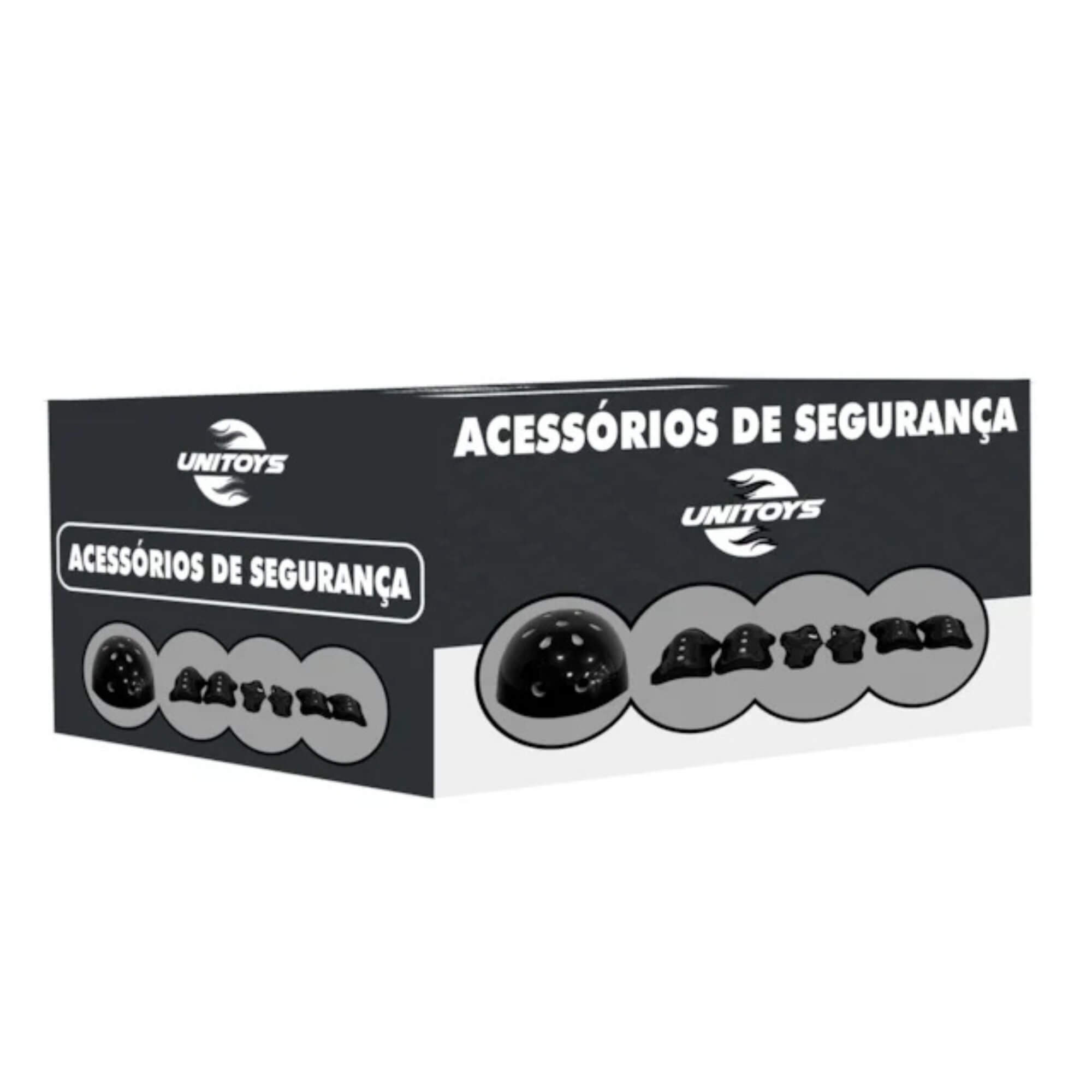 Kit Proteção Patins Skate Bicicleta Patinete Preto Unitoys - 1383