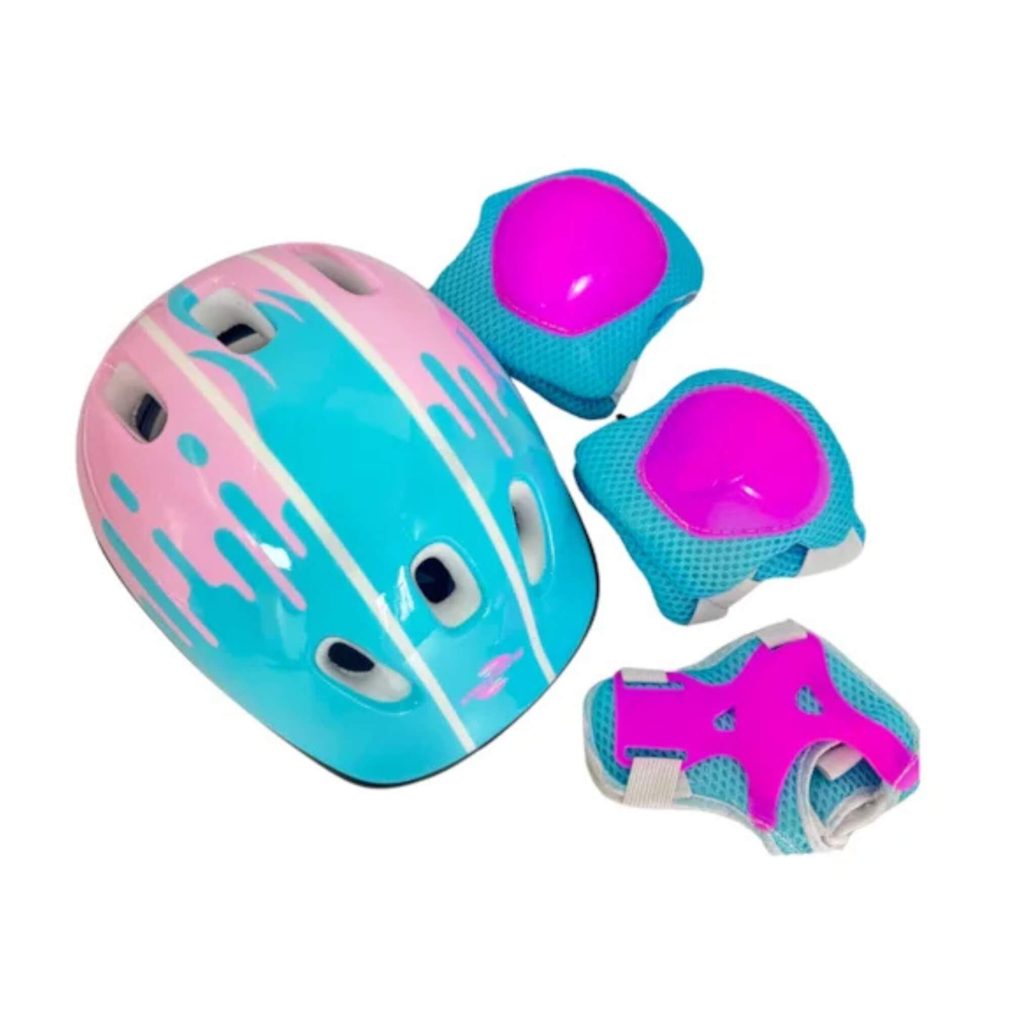 Kit Proteção Patins Skate Bicicleta Patinete Candy Rosa Unitoys - 1792