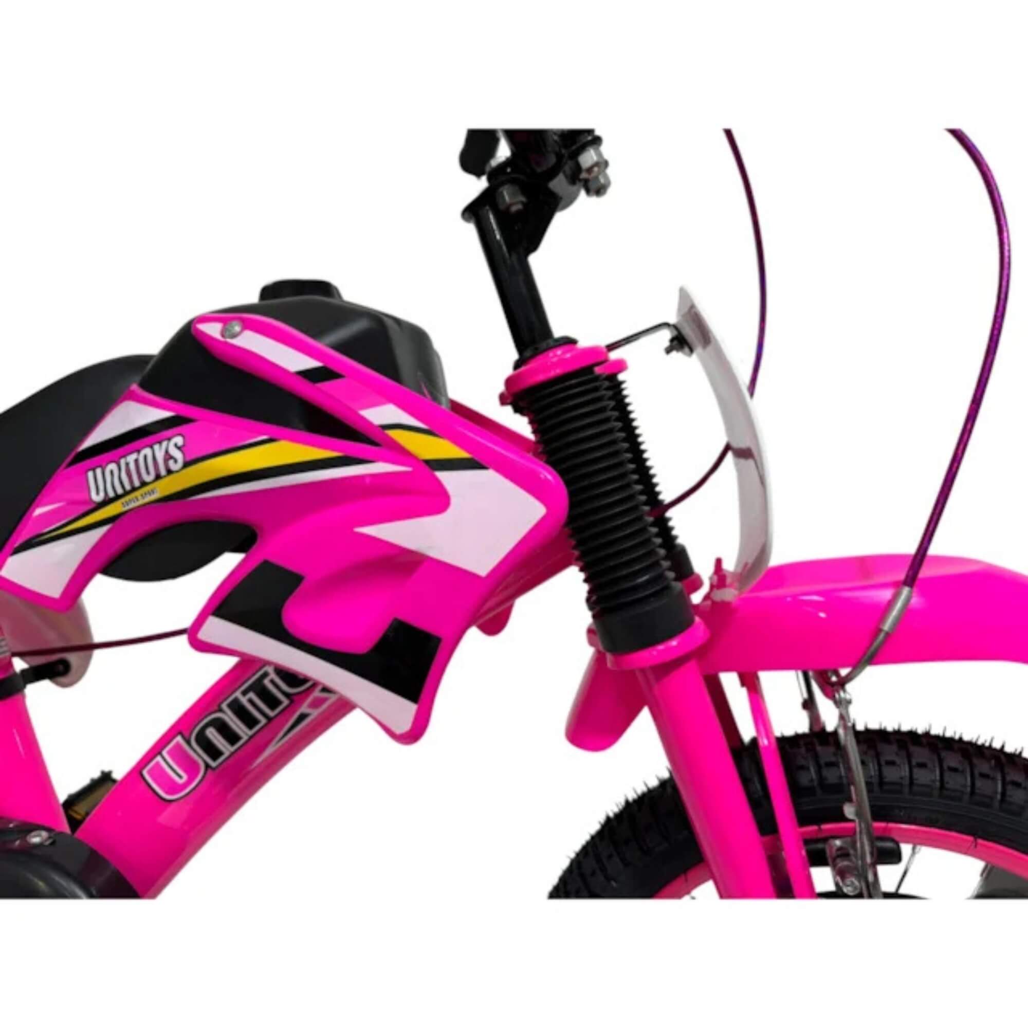 Bicicleta Infantil Aro 16 Moto Cross Rosa Unitoys - 2392
