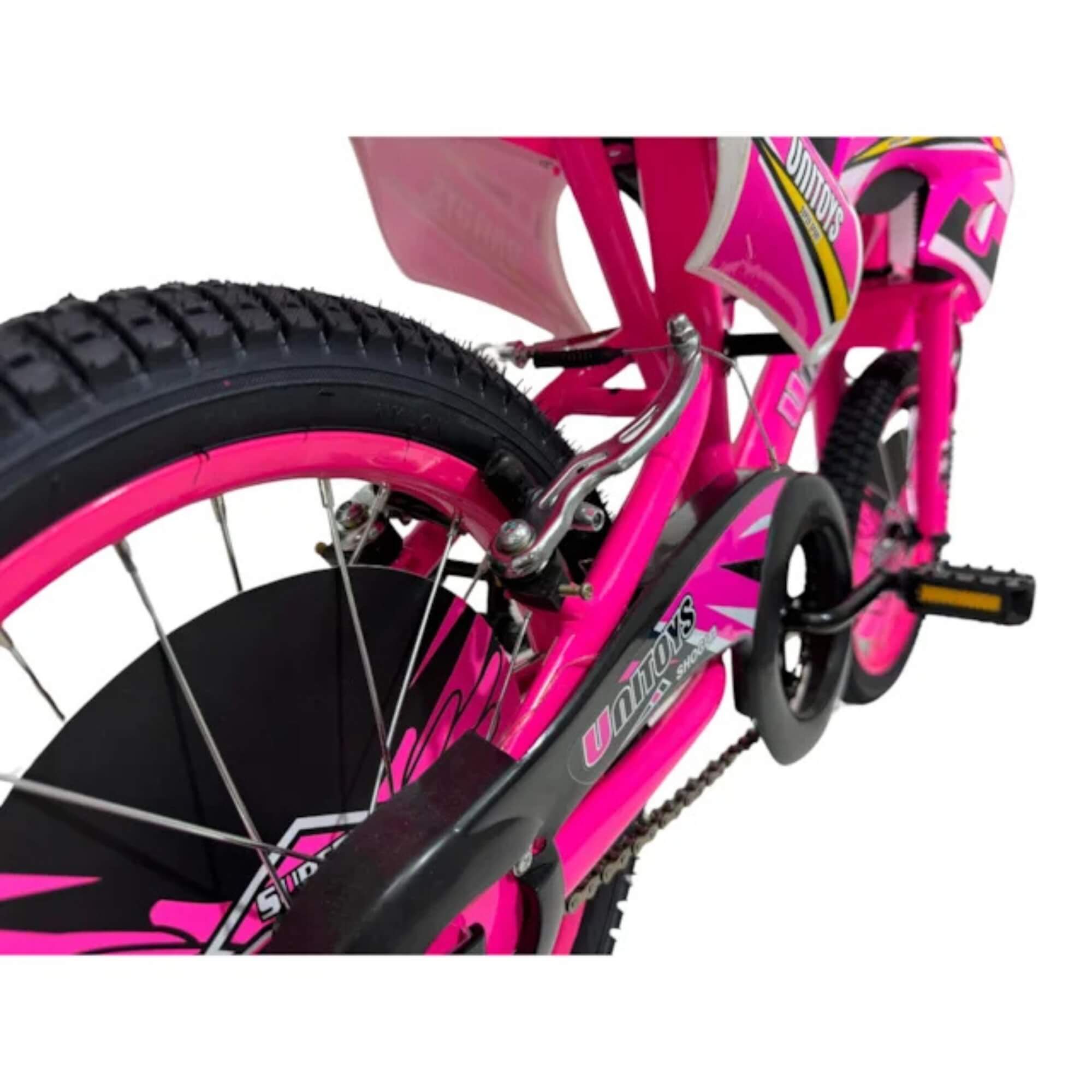 Bicicleta Infantil Aro 16 Moto Cross Rosa Unitoys - 2392