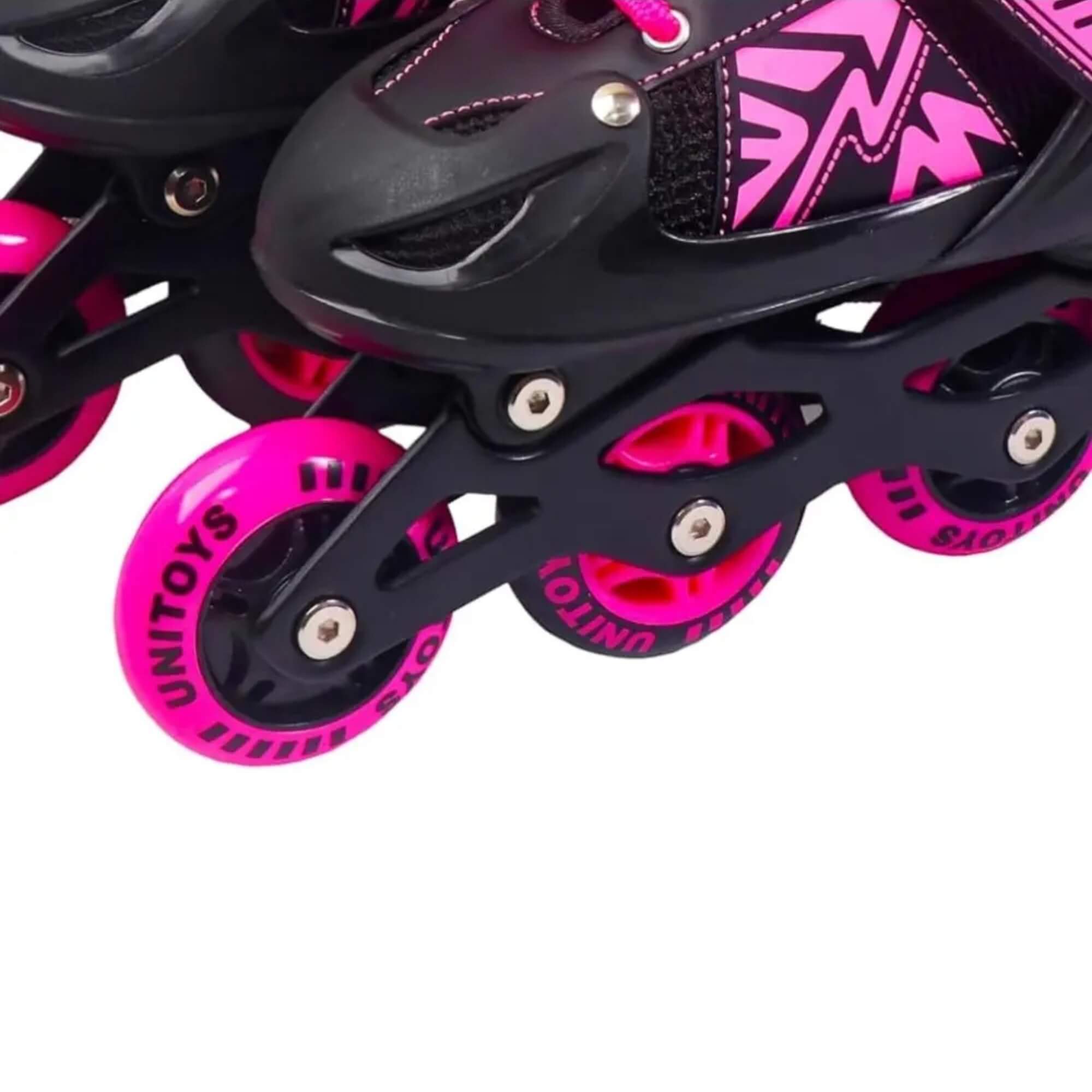 Patins Inline Rosa Tamanho 34-37 (M) Unitoys - 2645