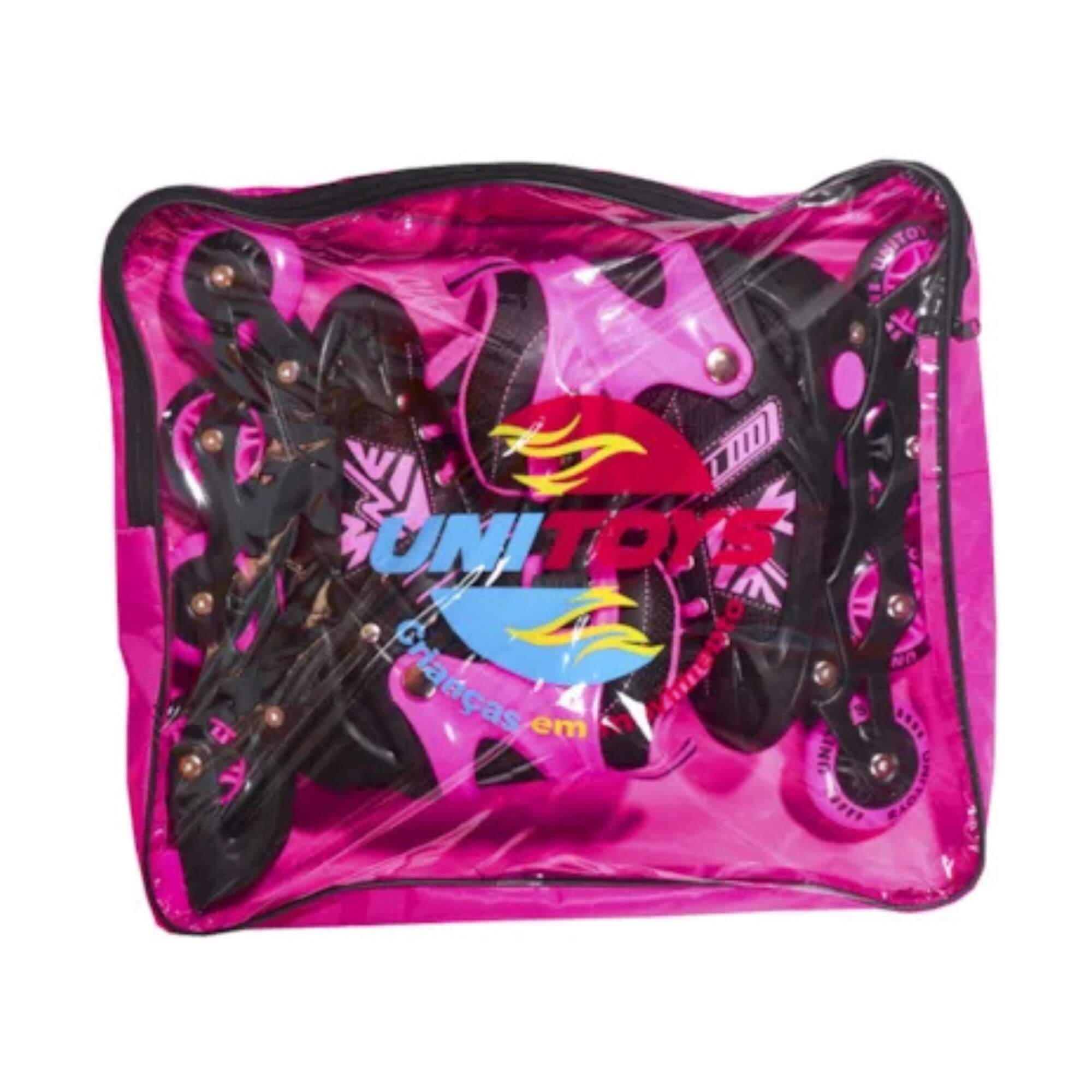 Patins Inline Rosa Tamanho 38-41 (G) Unitoys - 2646