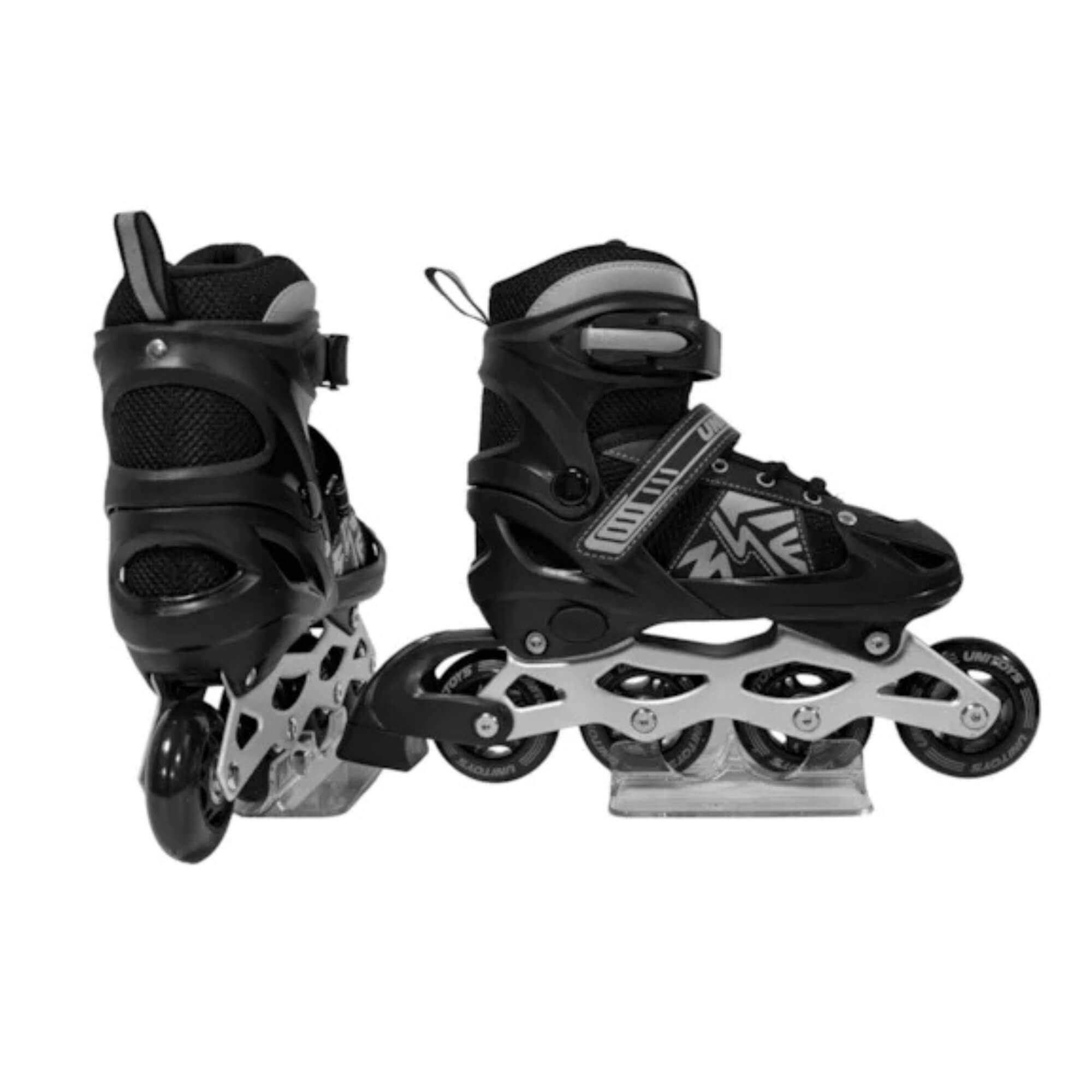 Patins Inline Preto Tamanho 38-41 (G) Unitoys - 2648