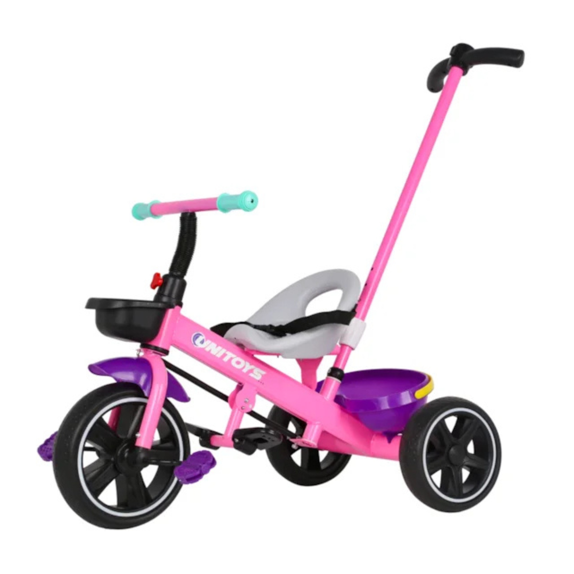 Brinquedo Infantil Triciclo com Empurrador Rosa Unitoys - 3334