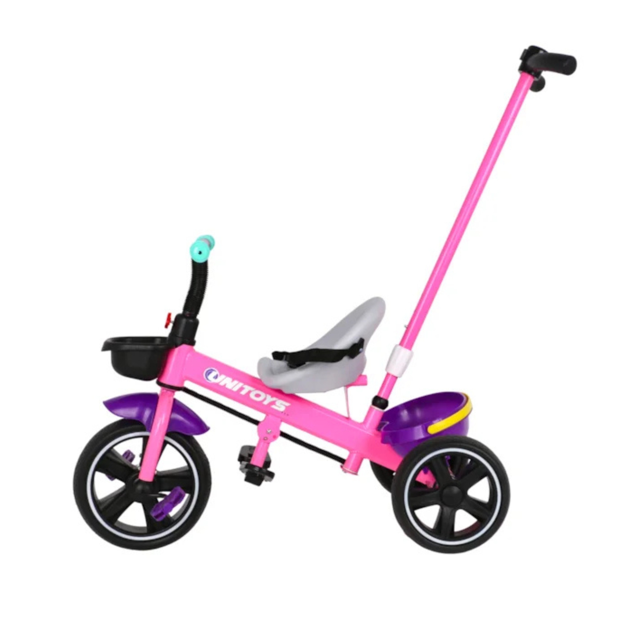 Brinquedo Infantil Triciclo com Empurrador Rosa Unitoys - 3334