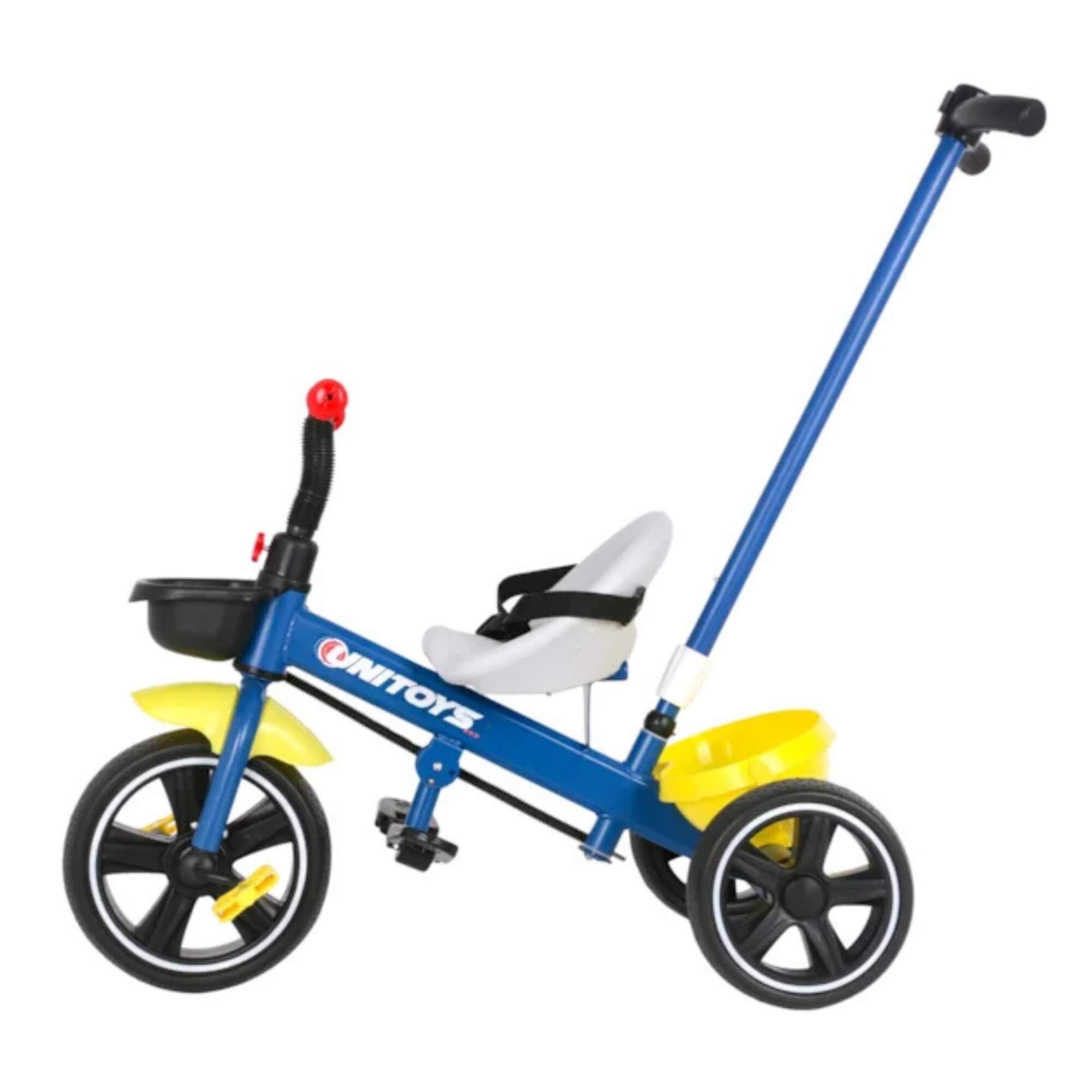 Brinquedo Infantil Triciclo com Empurrador Azul Unitoys - 3335
