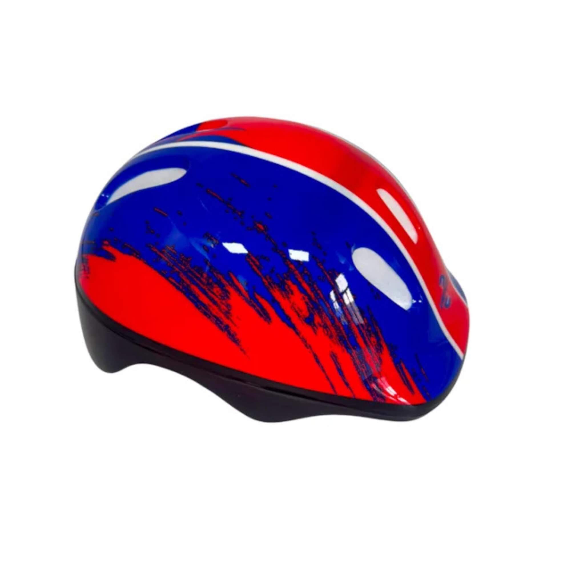 Kit Proteção Menino Patins Skate Bicicleta Patinete Azul e Vermelho Unitoys - 3742