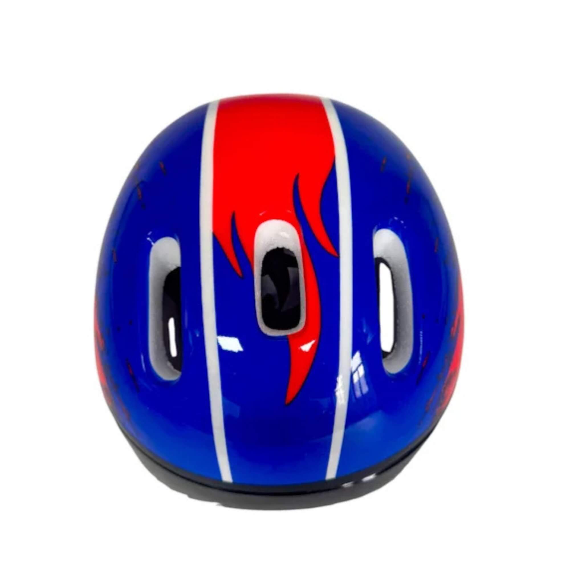 Kit Proteção Menino Patins Skate Bicicleta Patinete Azul e Vermelho Unitoys - 3742