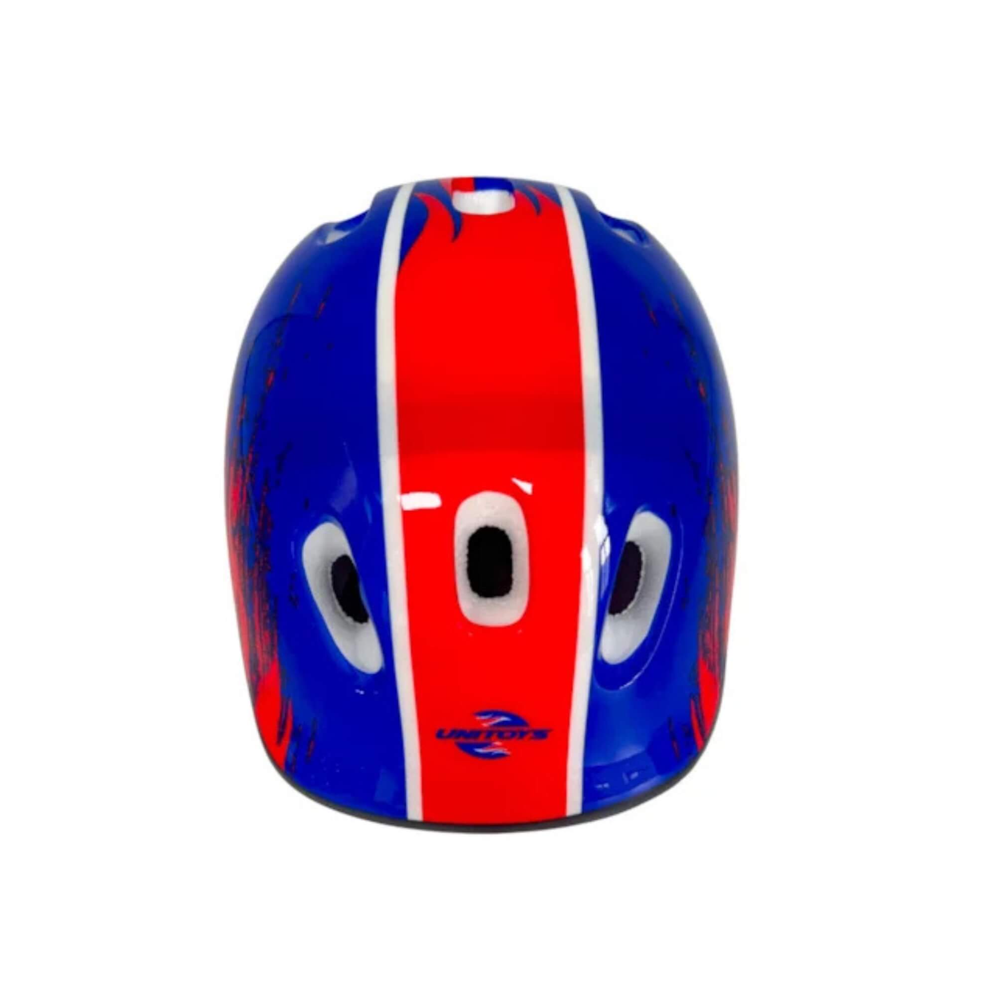 Kit Proteção Menino Patins Skate Bicicleta Patinete Azul e Vermelho Unitoys - 3742