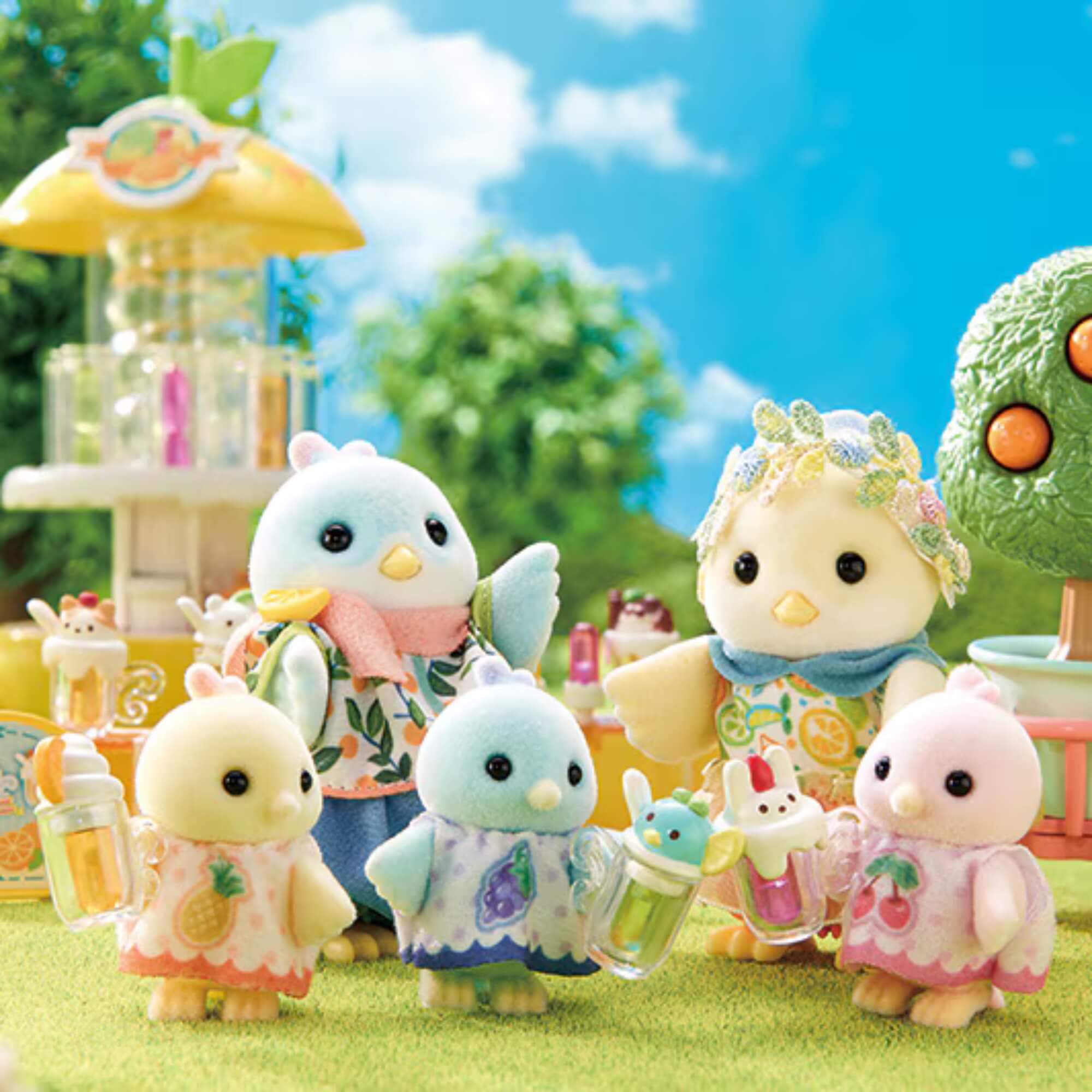 Família dos Pássaros Cítricos Sylvanian Families Epoch - 5860