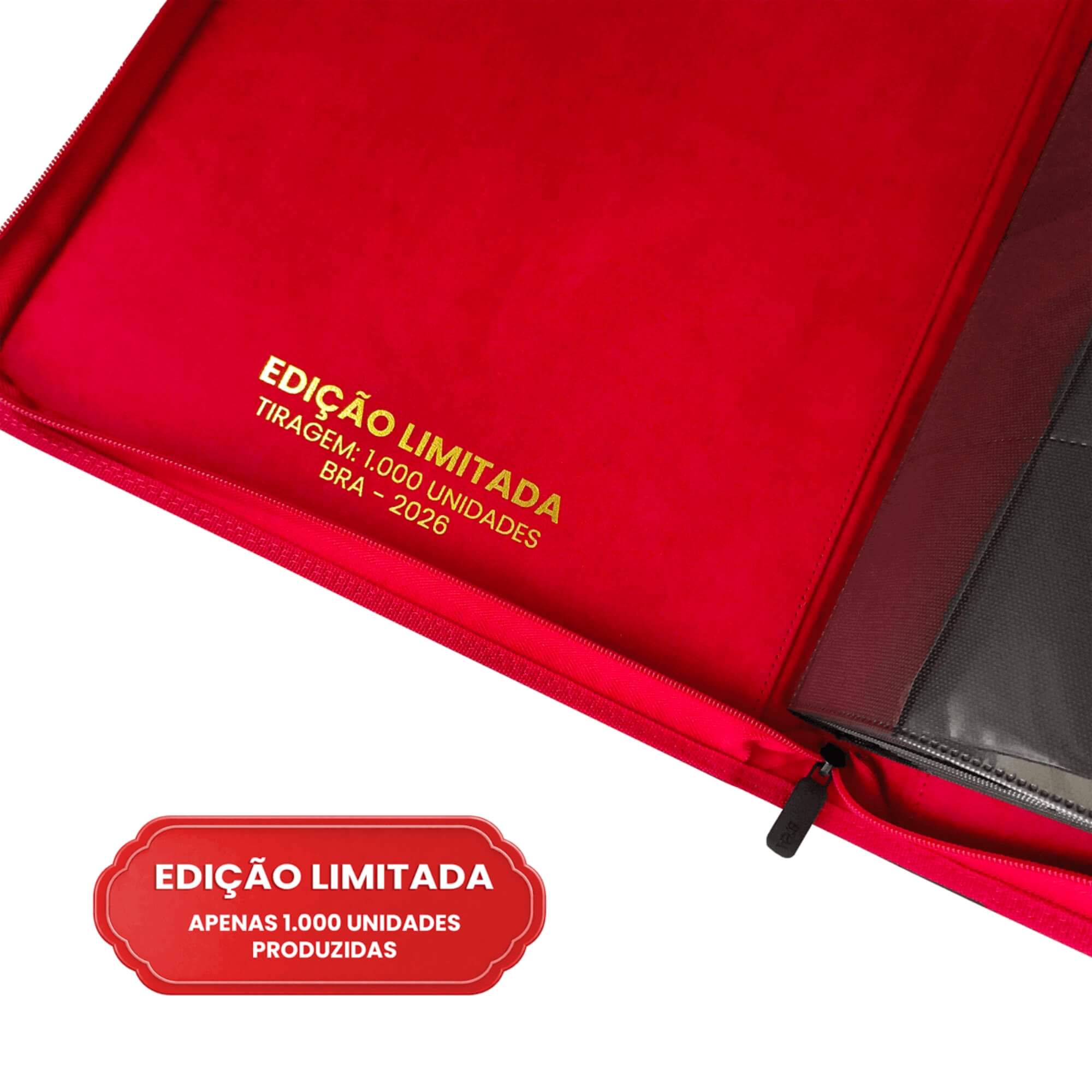 Pasta Premium Formato Especial 4x4 Preta/Vermelha (Comporta até 1024 Cards) BRA - BC-2060-1