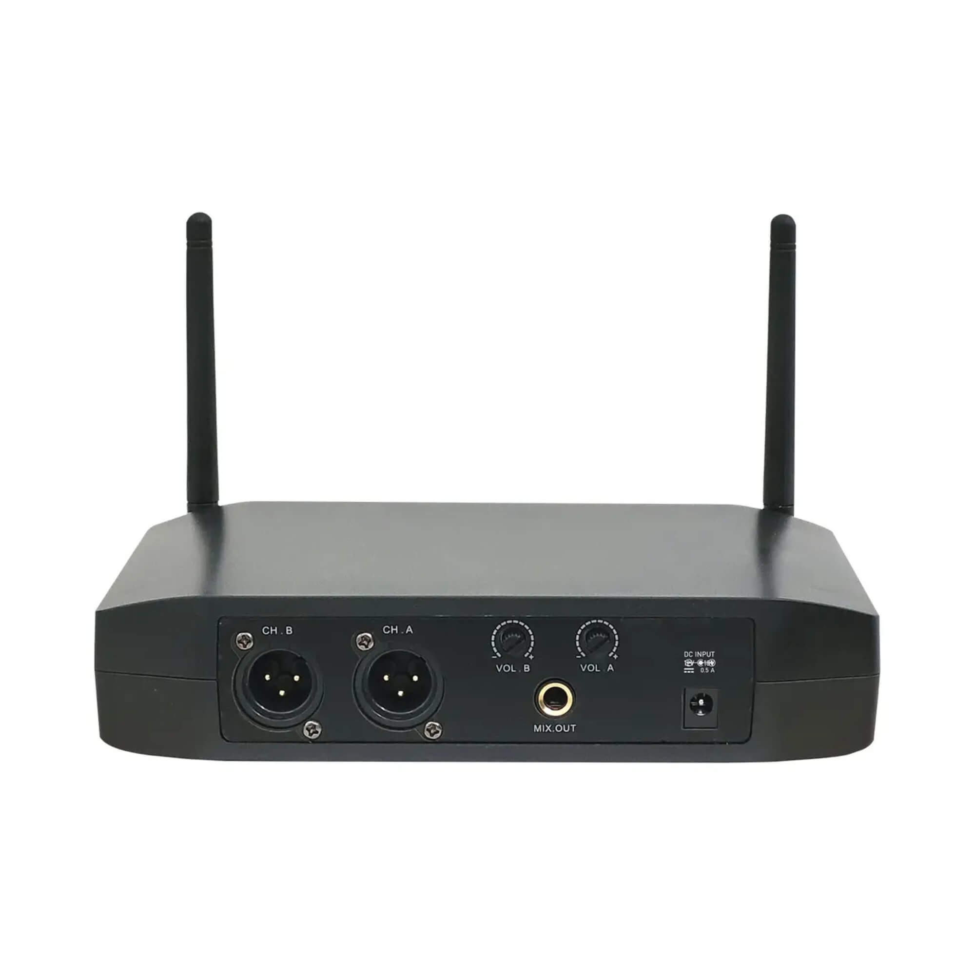 Microfone Sem Fio Duplo na cor Preta c/ Maleta CW4800 Leson - 2CW4802PP