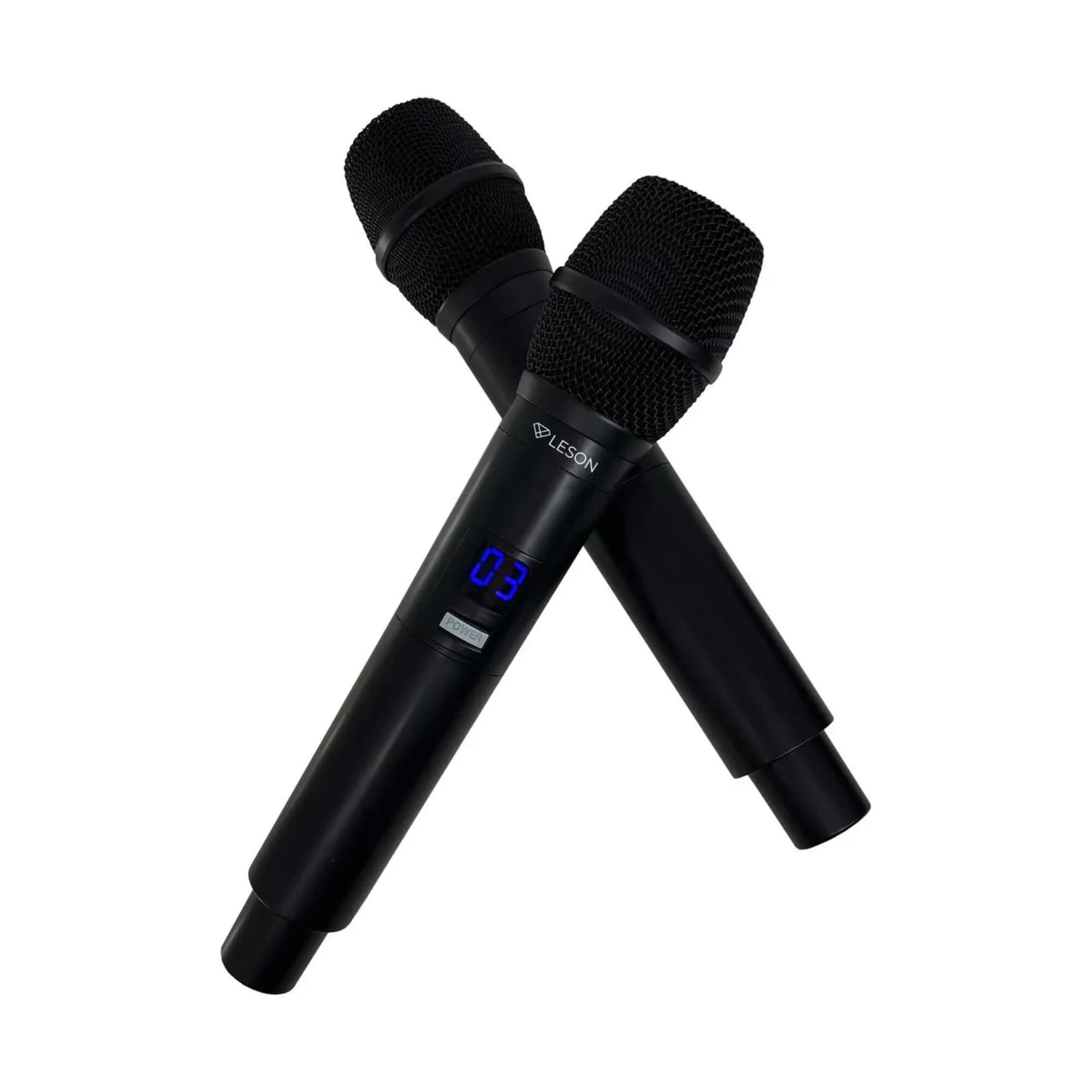 Microfone Sem Fio Duplo na cor Preta c/ Maleta CW4800 Leson - 2CW4802PP