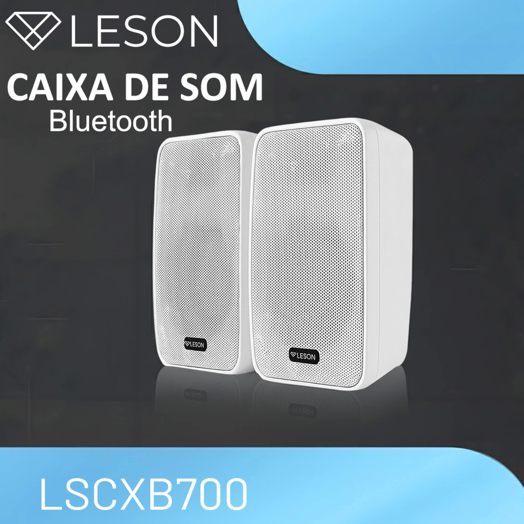 Par de Caixa de Som Ambiente 140WRMS 8 Ohms Branca Bluetooth Leson - 2LSCXB700