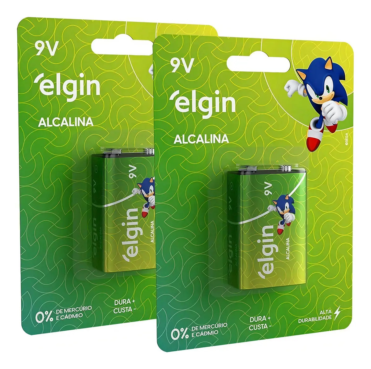 COMP Kit 2 Baterias Alcalina 9V - Blister com 1 Unidade Elgin - 000000082158