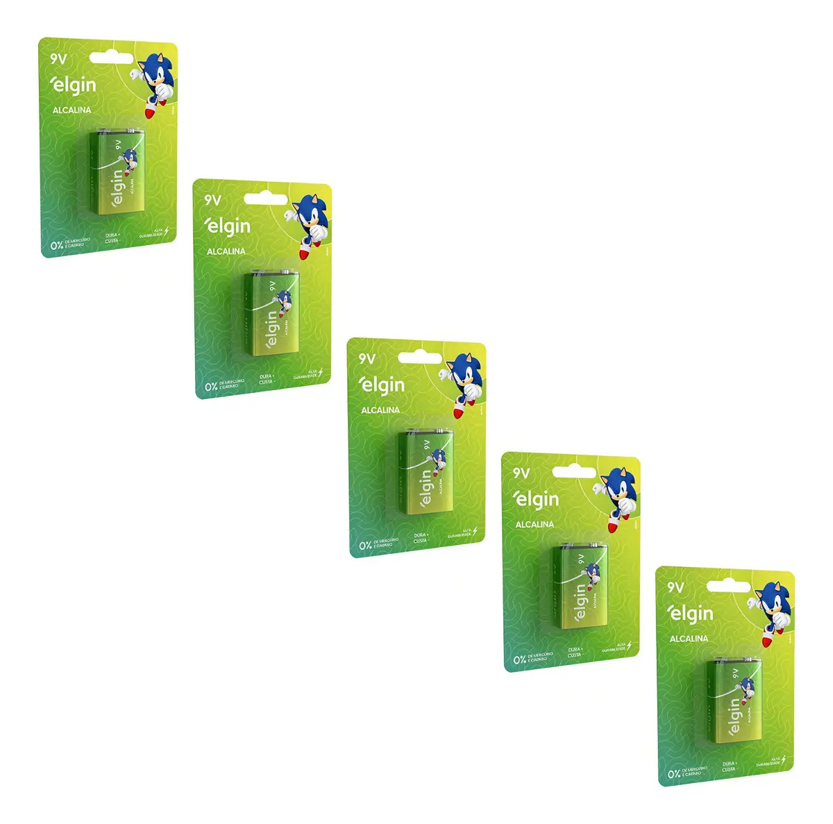 Comp Kit 5 Baterias Alcalina 9V - Blister com 1 Unidade Elgin - 000000082158