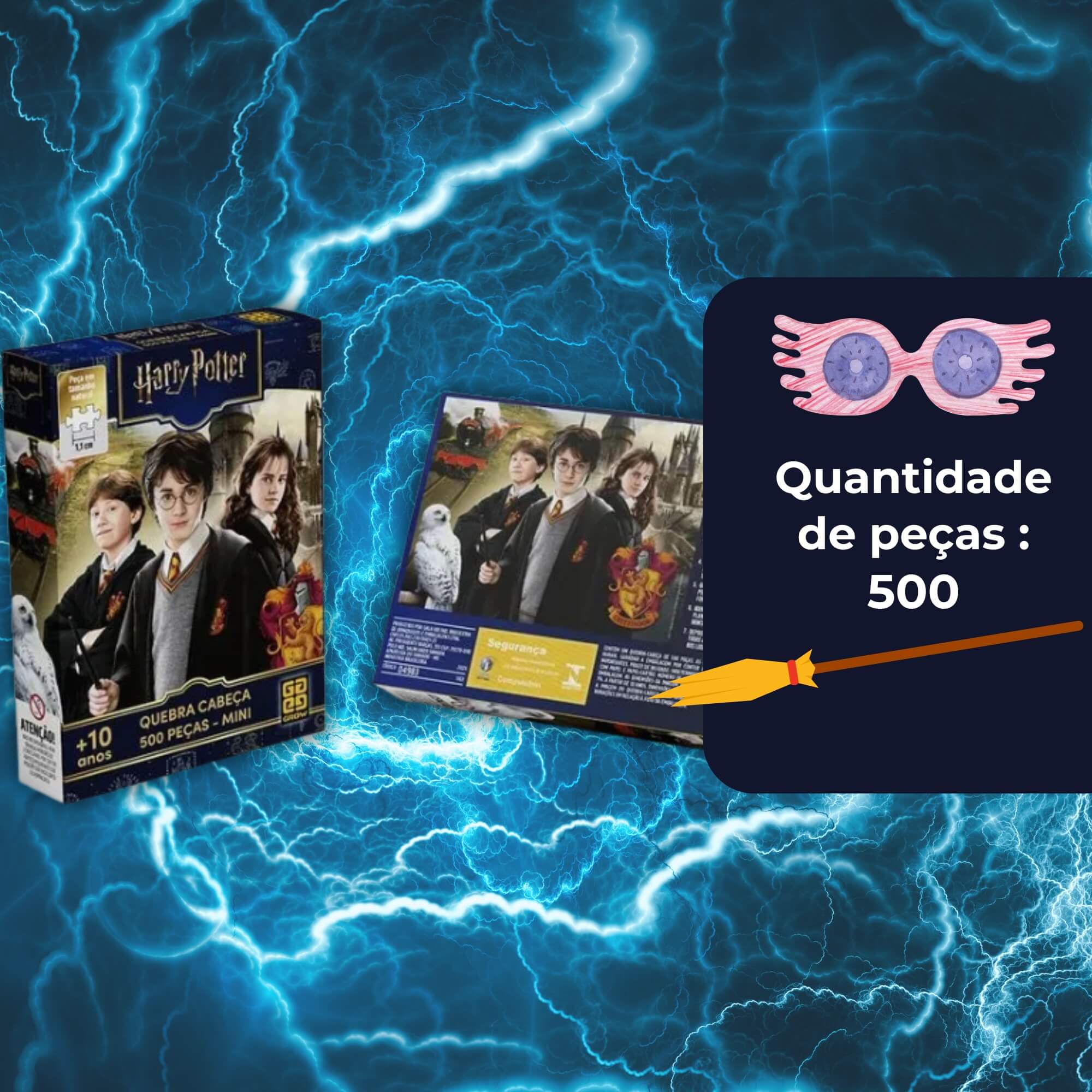 Mini Quebra-Cabeça 500 peças Harry Potter Grow - 04983