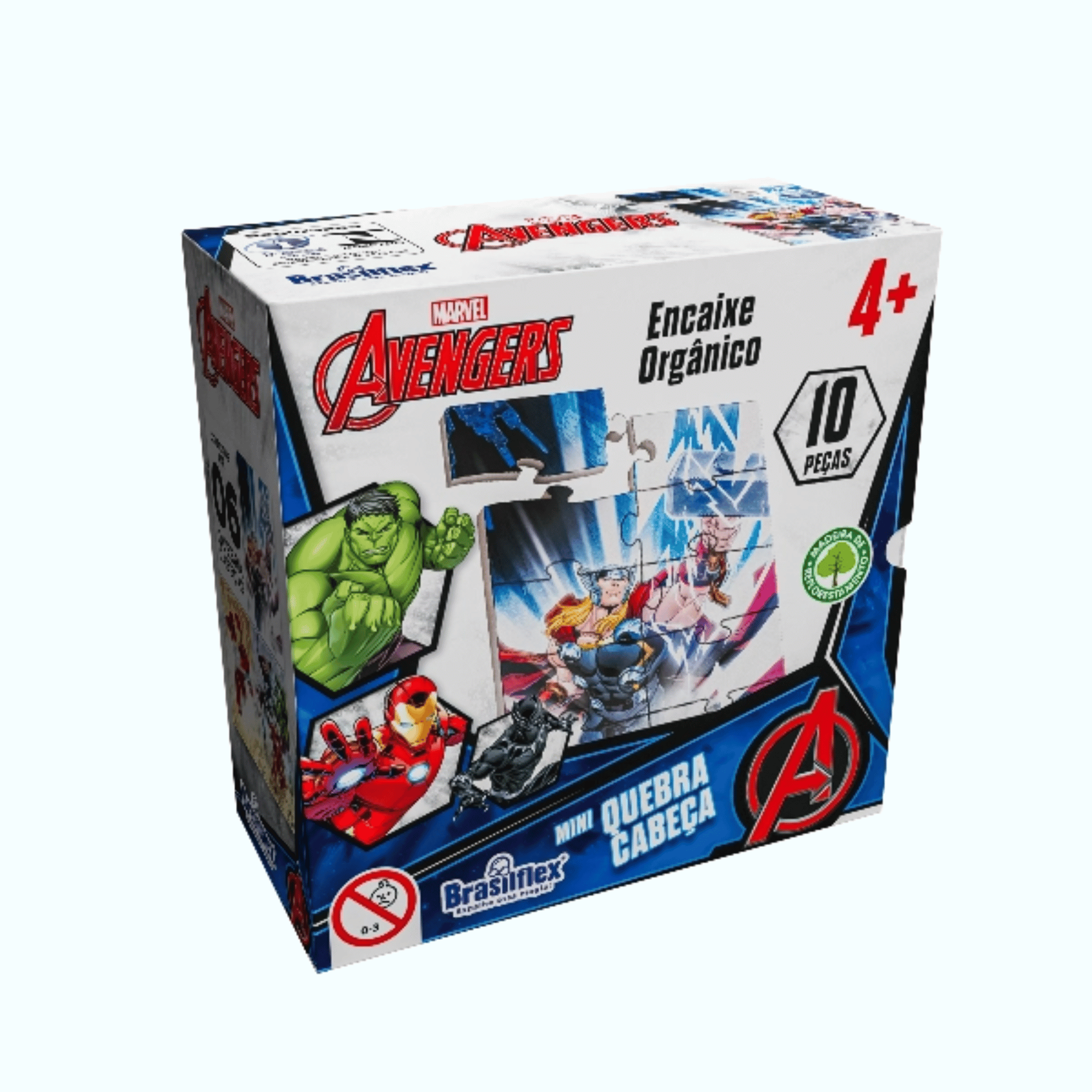 Mini Quebra-Cabeça Infantil Avengers Sortido e Unitário - Madeira Única Pais e Filhos - 811077-1