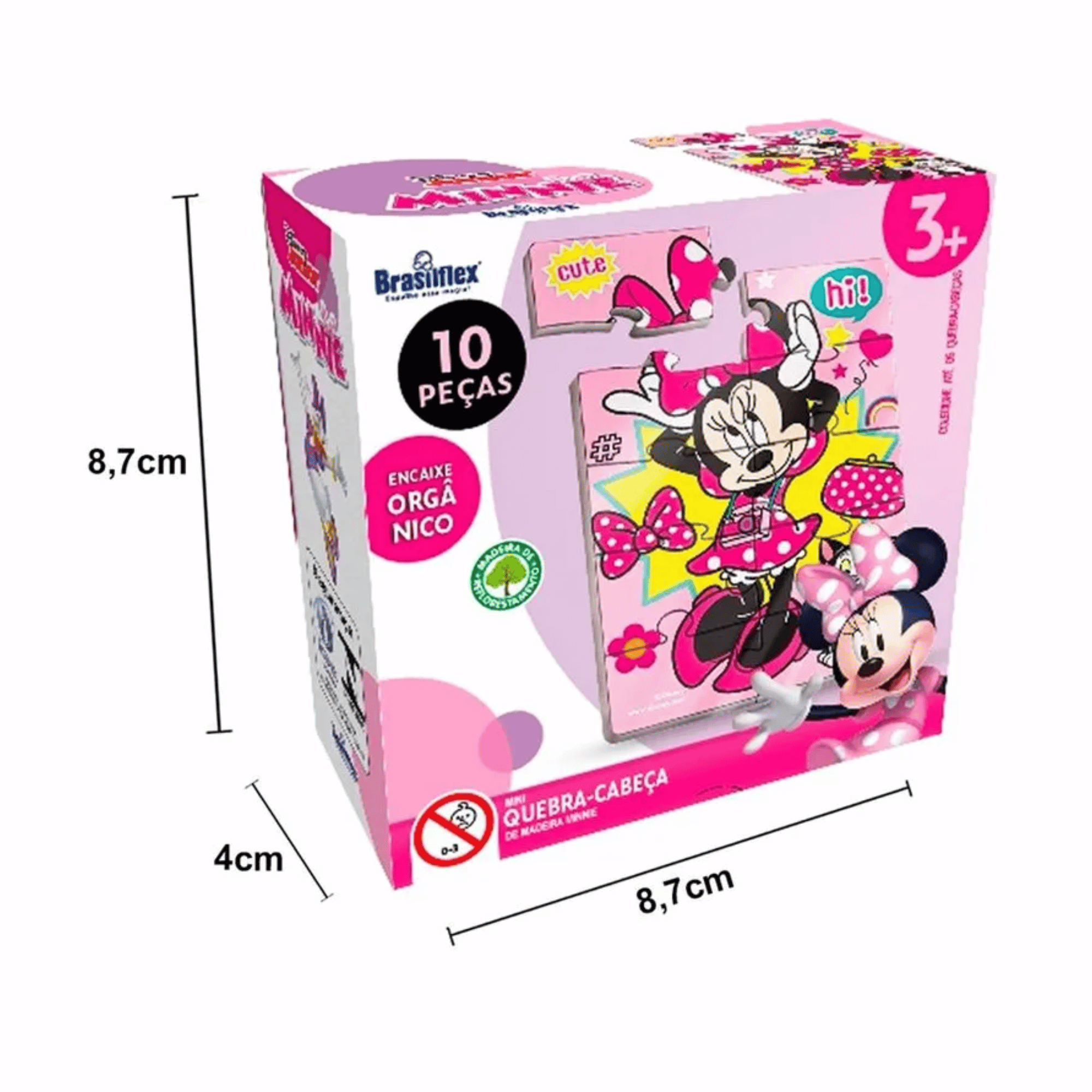 Mini Quebra-Cabeça Infantil Minnie Sortido e Unitário - Madeira Única Pais e Filhos - 811079-1