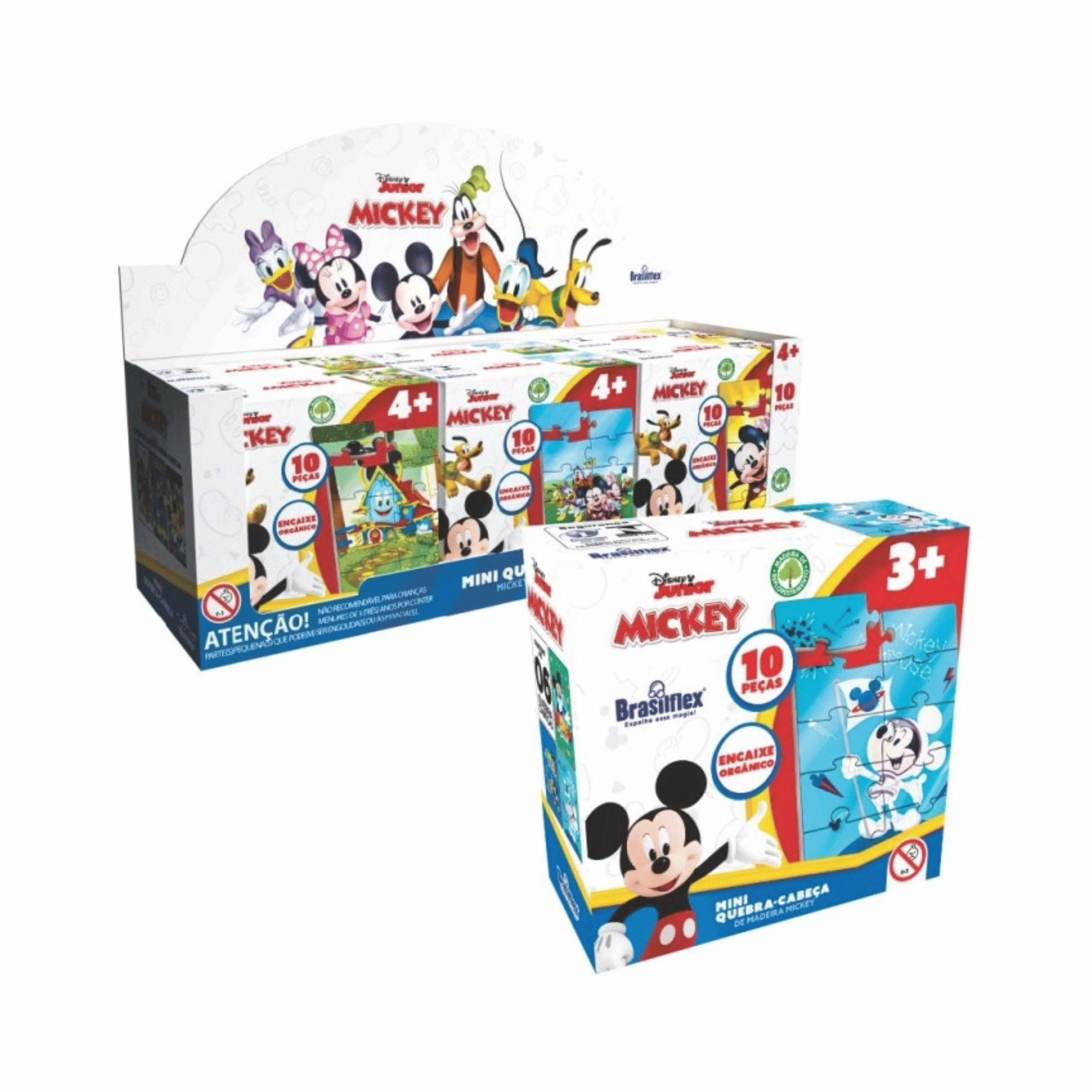 Mini Quebra-Cabeça Disney Mickey Sortido e Unitário - Madeira Única Pais e Filhos - 811080-1
