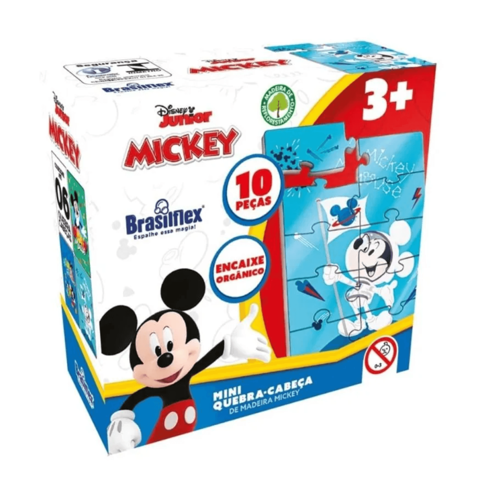 Mini Quebra-Cabeça Disney Mickey Sortido e Unitário - Madeira Única Pais e Filhos - 811080-1