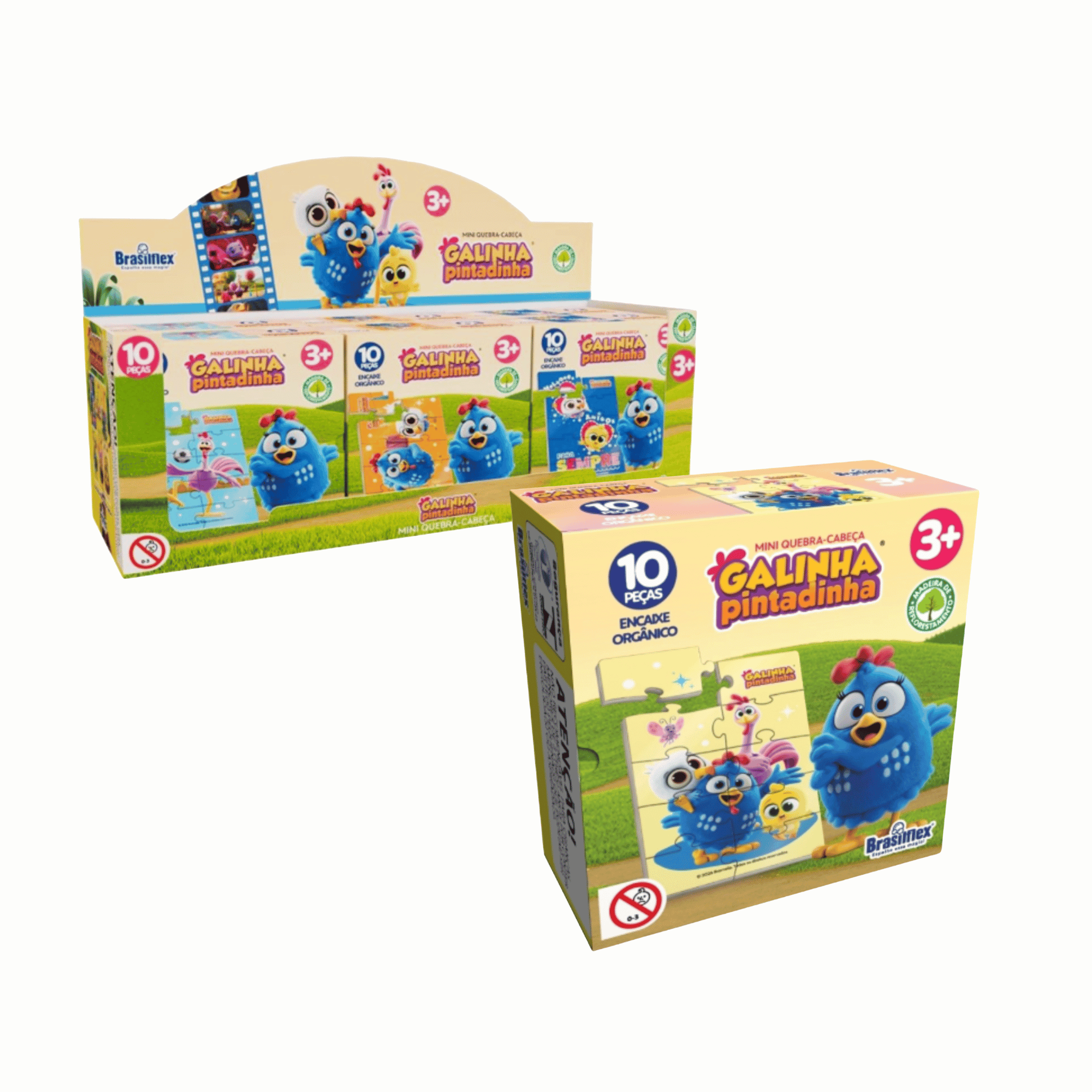 Mini Quebra-Cabeça Sortido e Unitário - Galinha Pintadinha Única Pais e Filhos - 813996-1